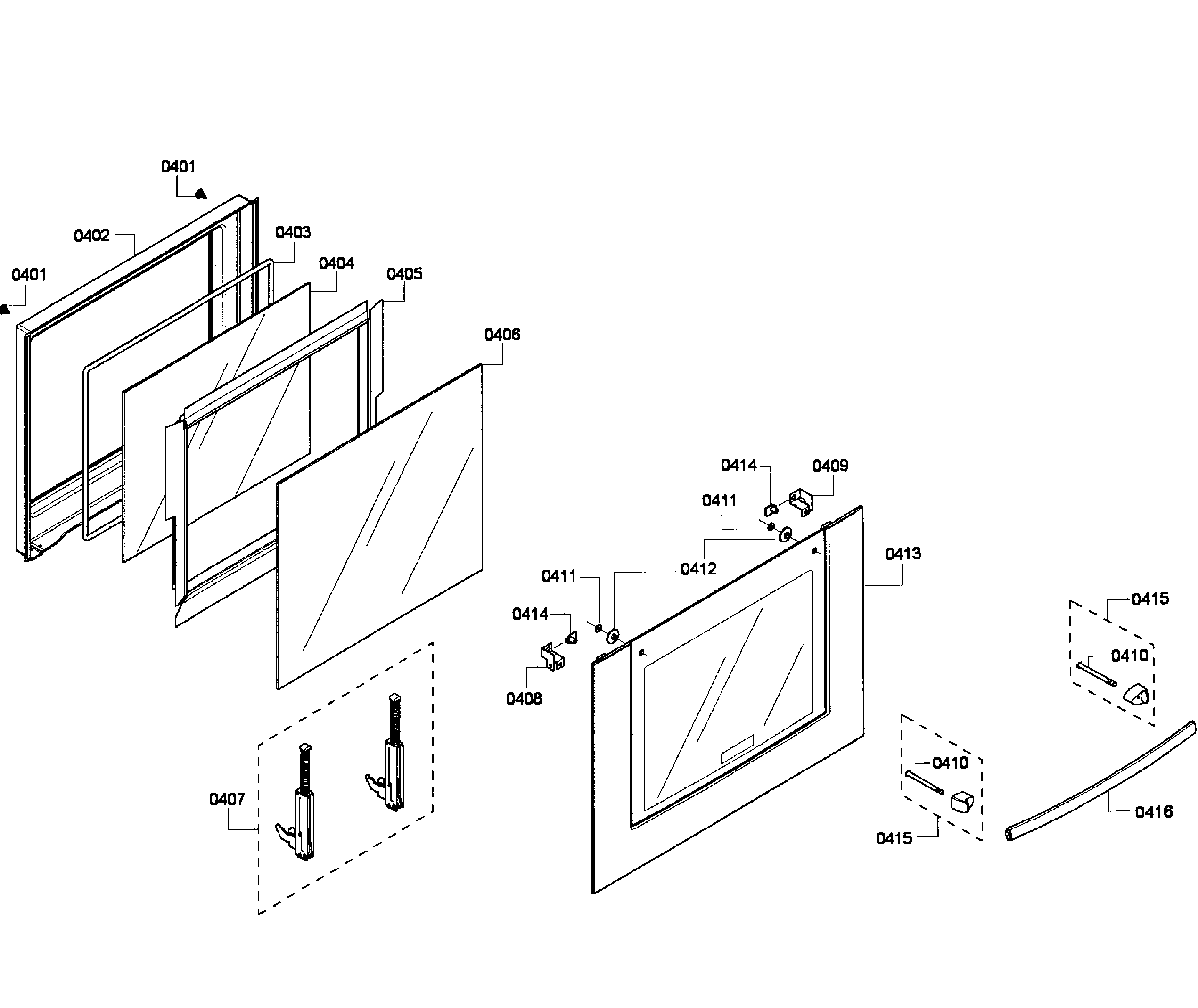 Bosch HBL3460UC/05 door assy diagram