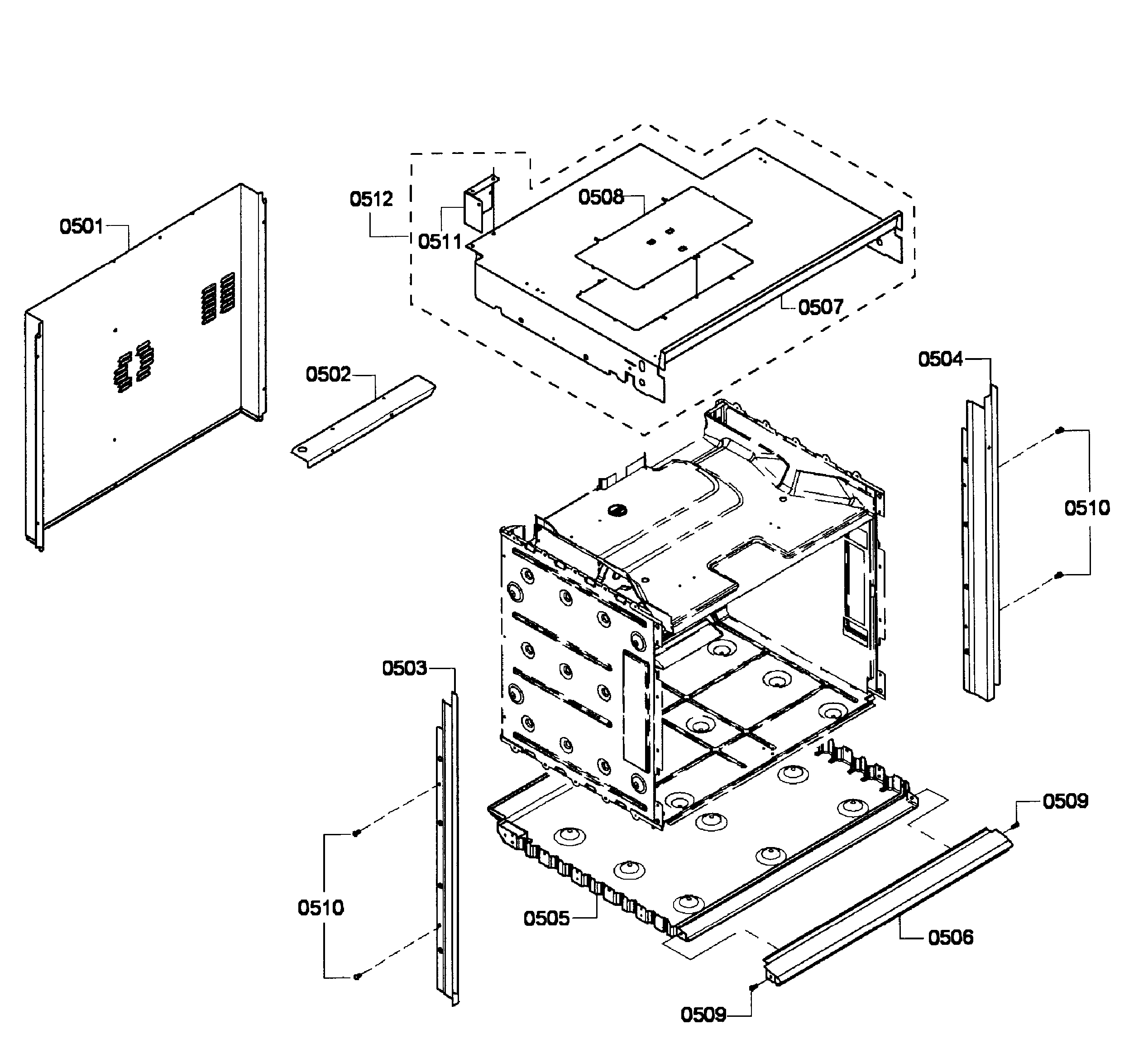 Bosch HBL3460UC/05 cabinet assy diagram