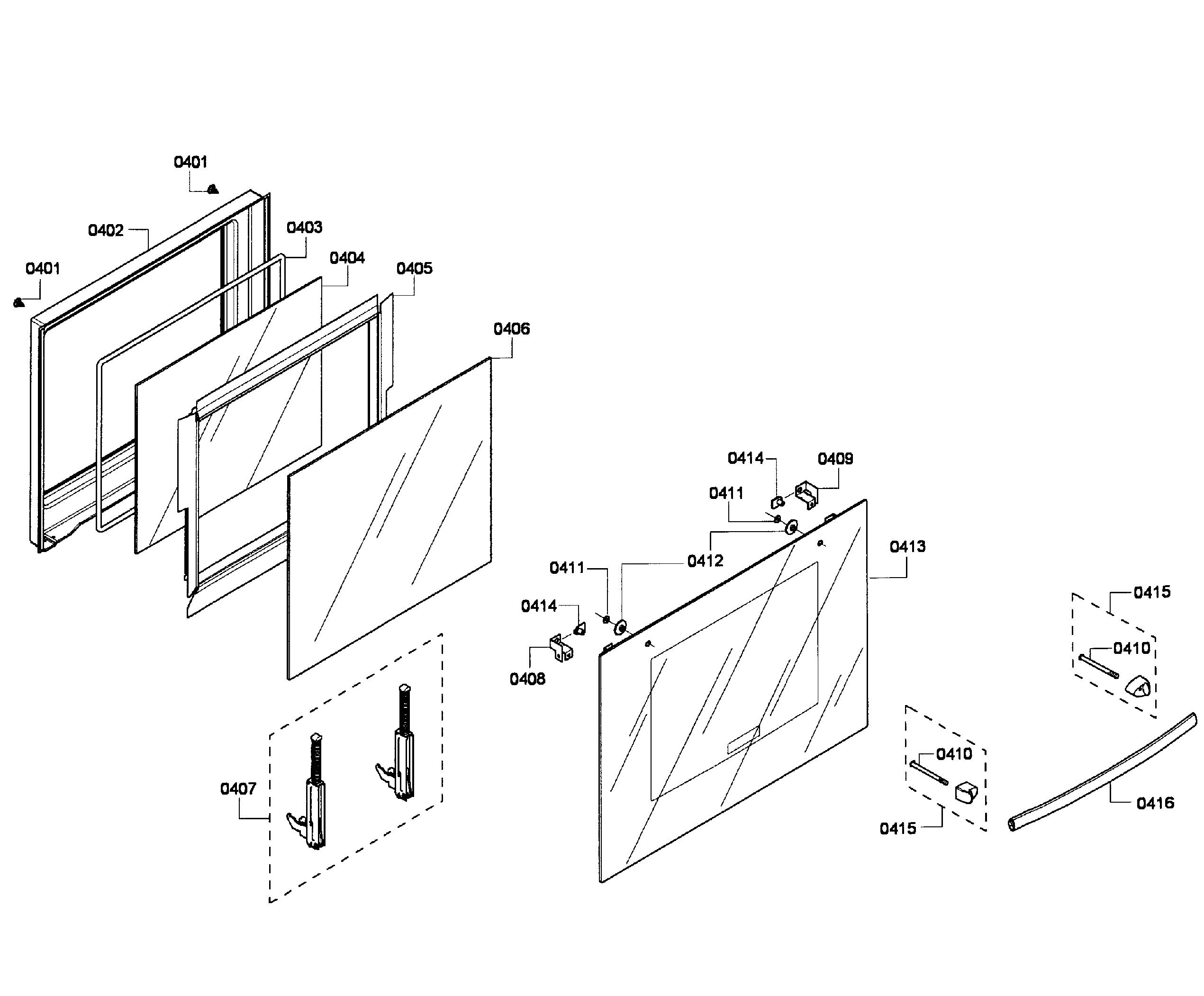 Bosch HBL3460UC/07 door assy diagram