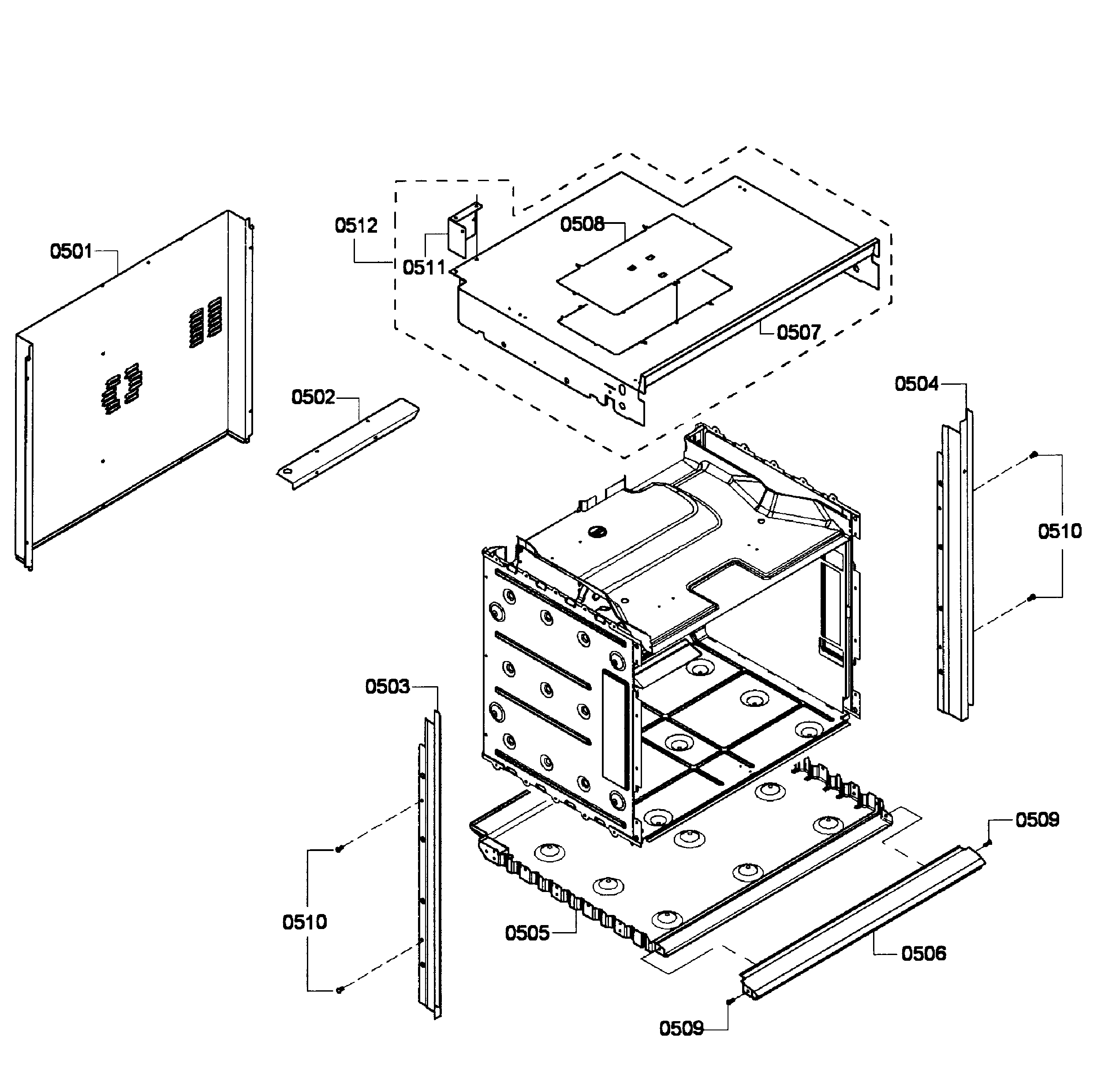 Bosch HBL3460UC/07 cabinet assy diagram