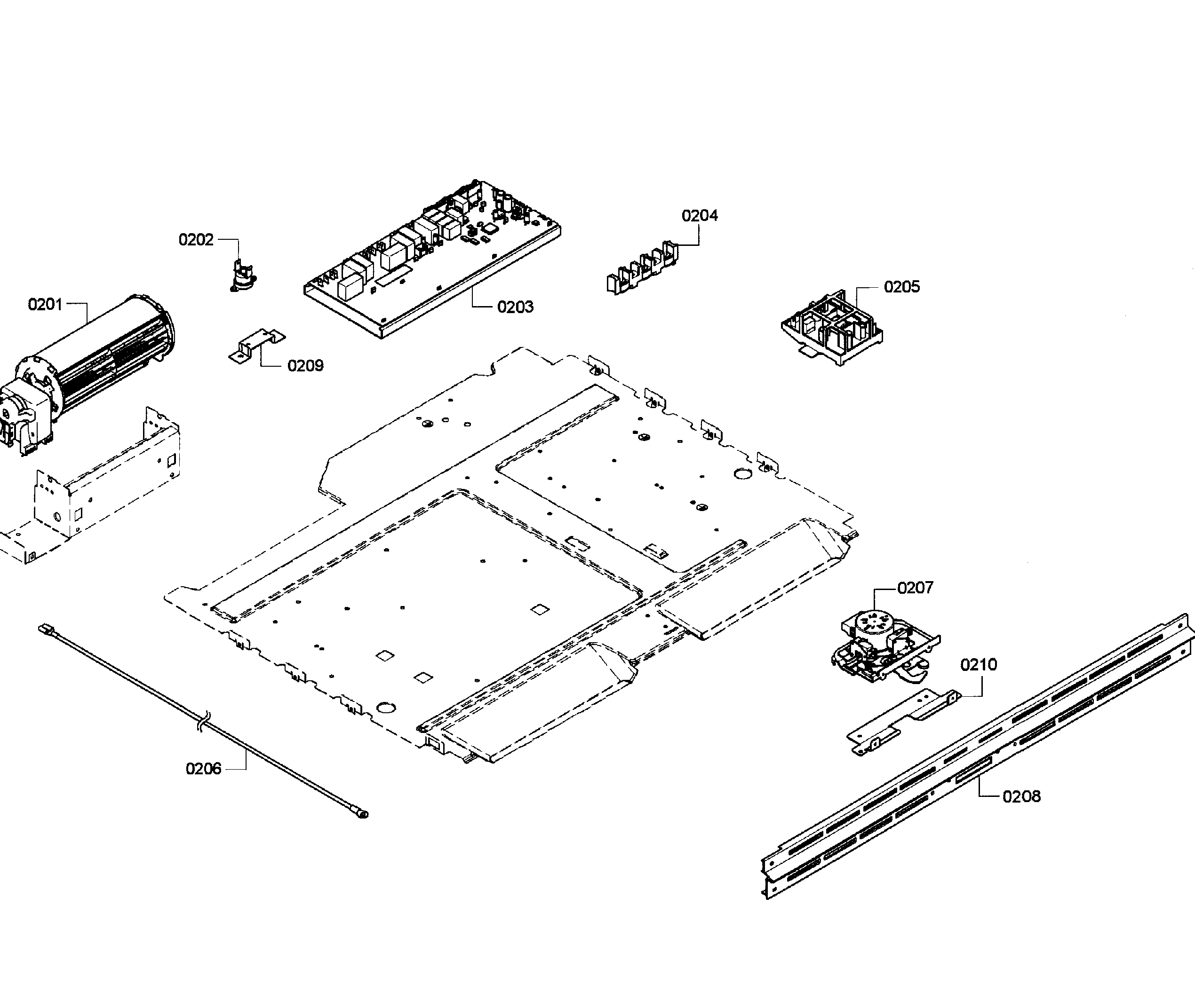 Bosch HBL3460UC/08 pcb's assy diagram