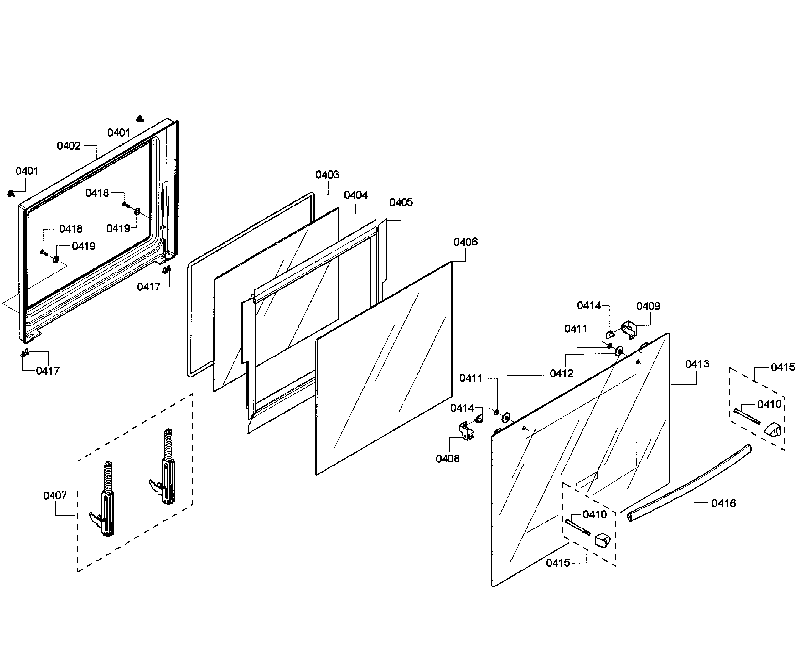 Bosch HBL3460UC/08 door assy diagram