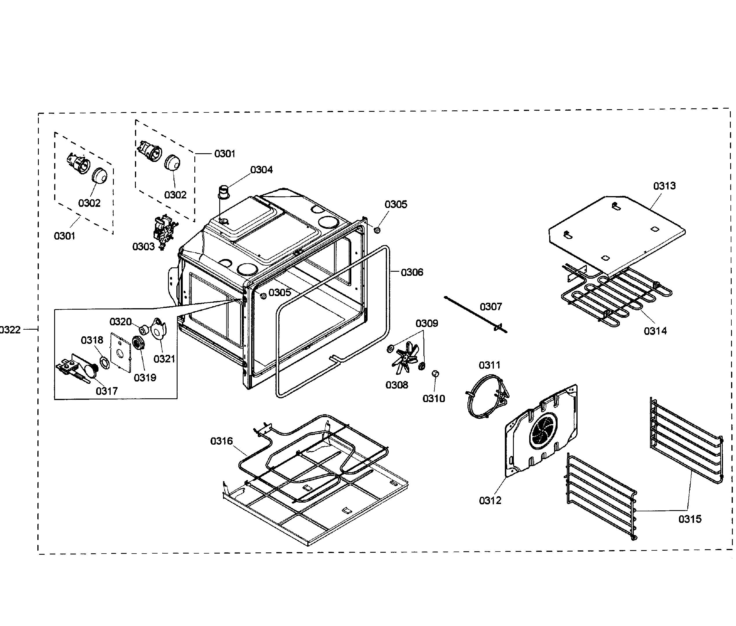 Bosch HBL5450UC/01 oven assy diagram