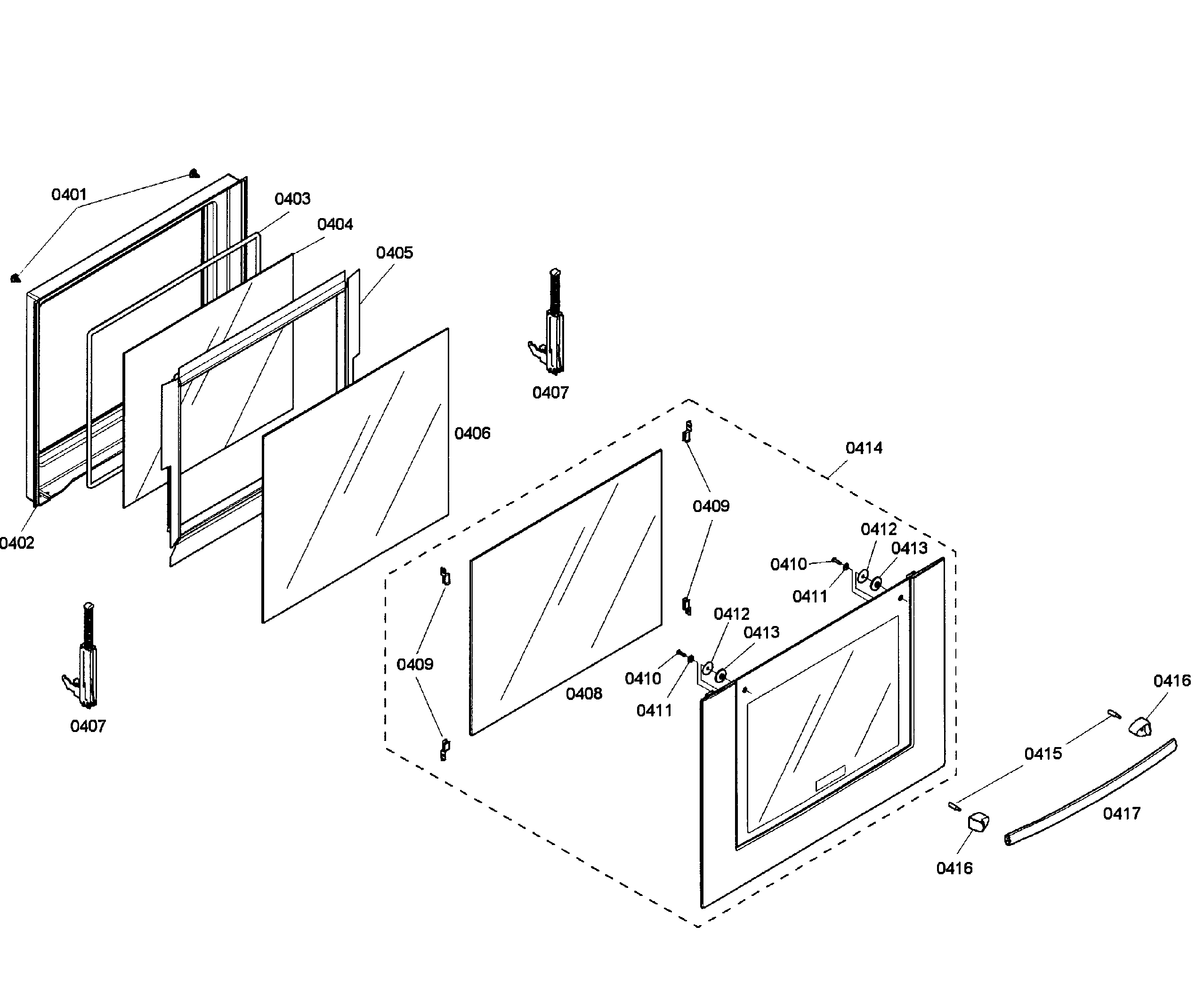Bosch HBL5450UC/01 door assy diagram