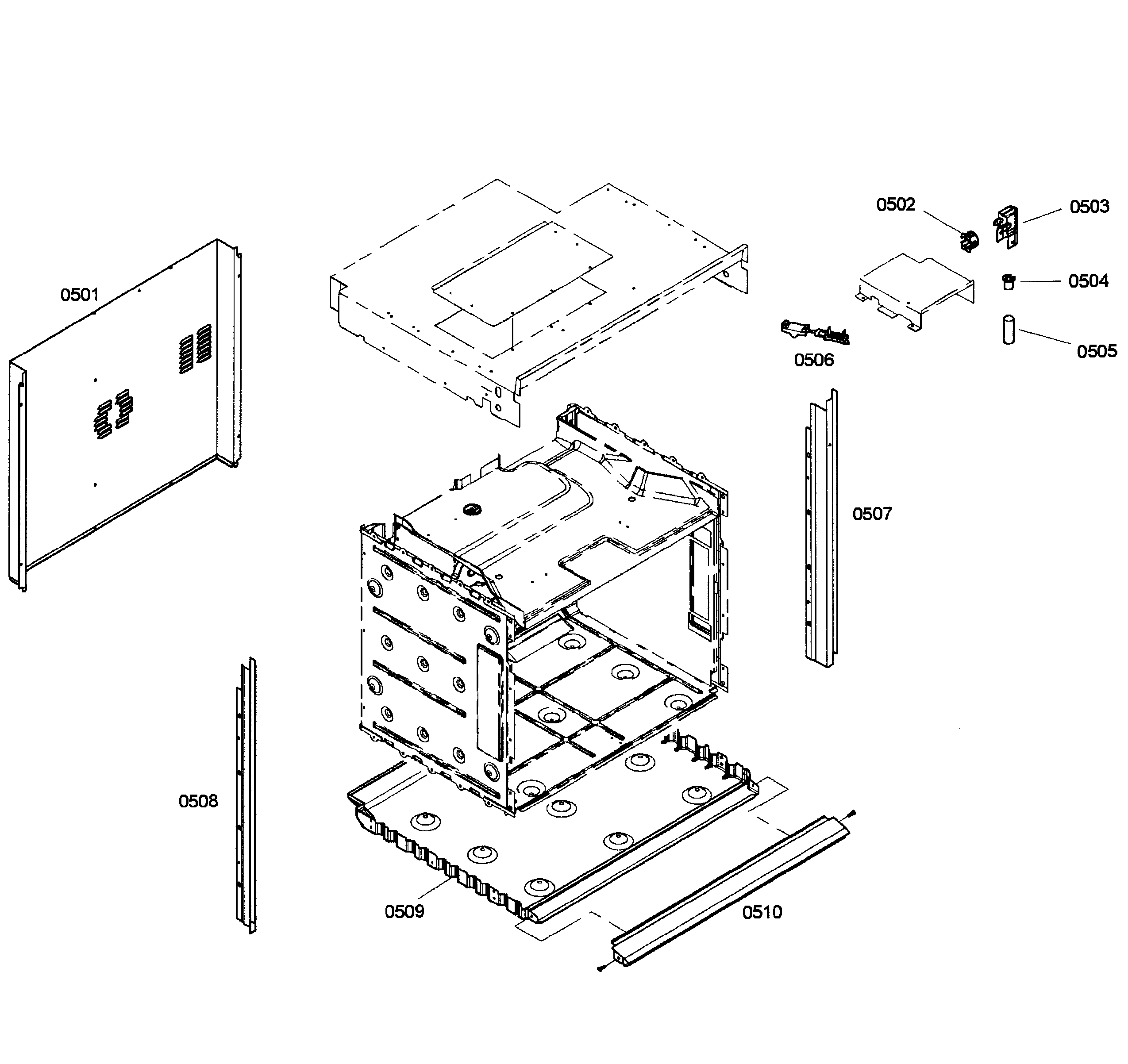 Bosch HBL5450UC/01 cabinet assy diagram
