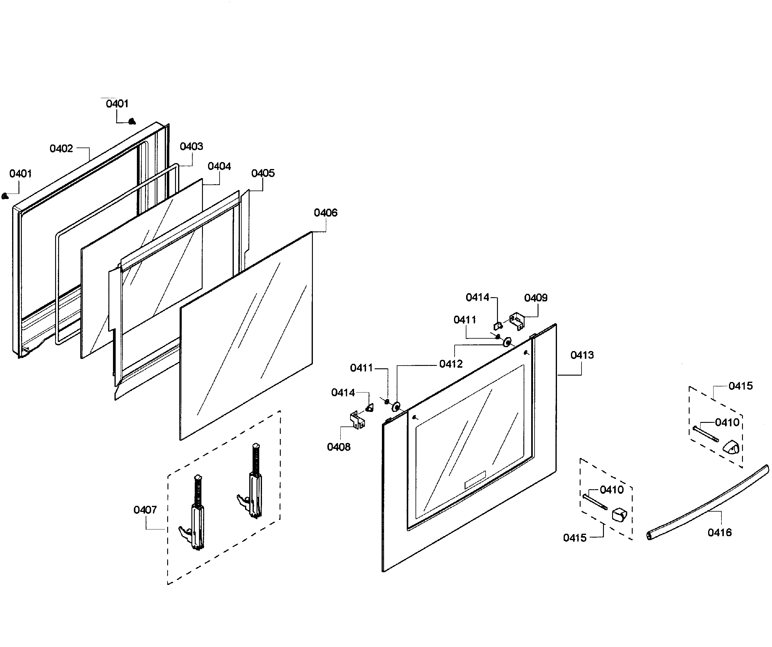 Bosch HBL5450UC/04 door assy diagram