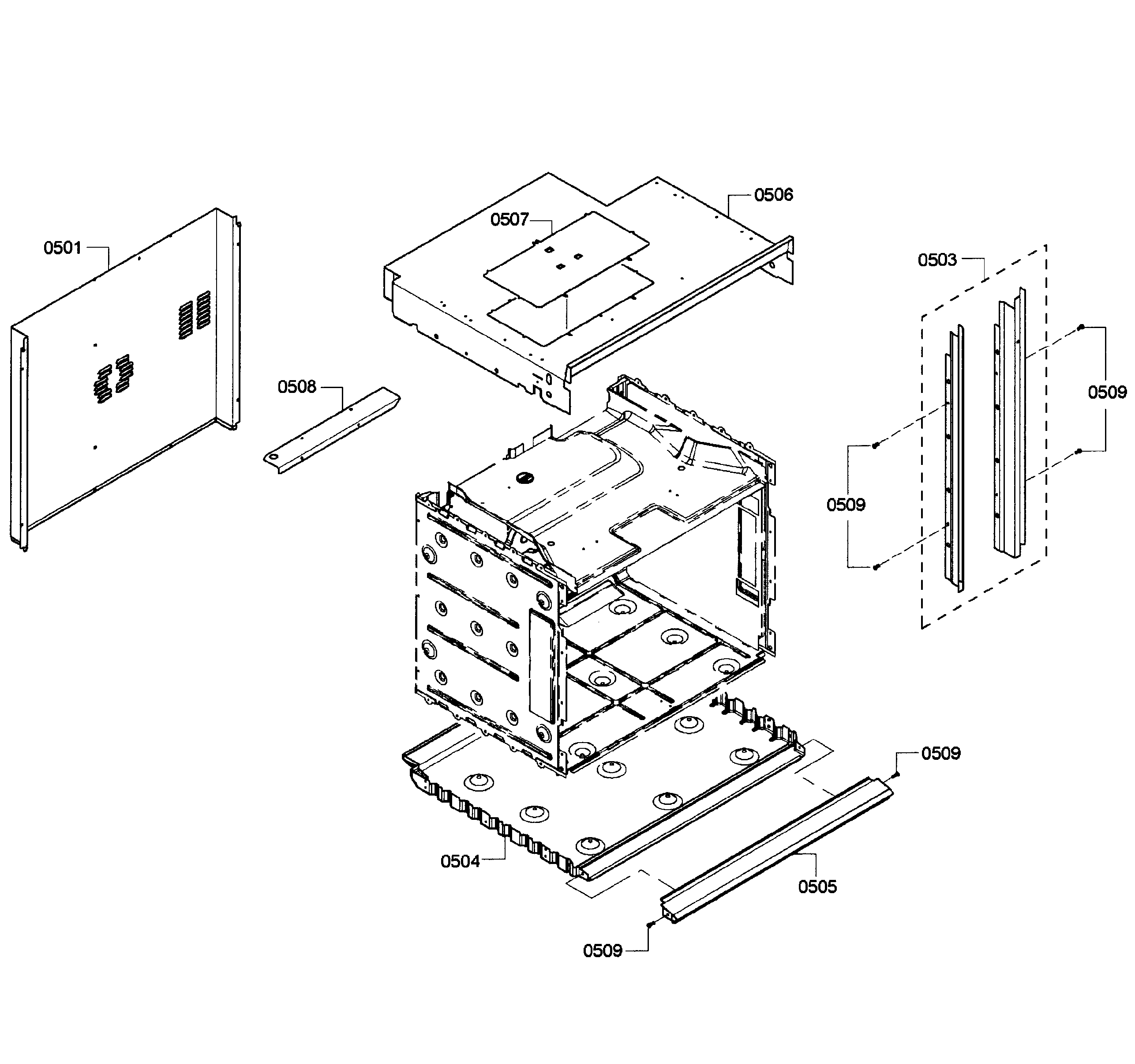 Bosch HBL5450UC/04 cabinet assy diagram