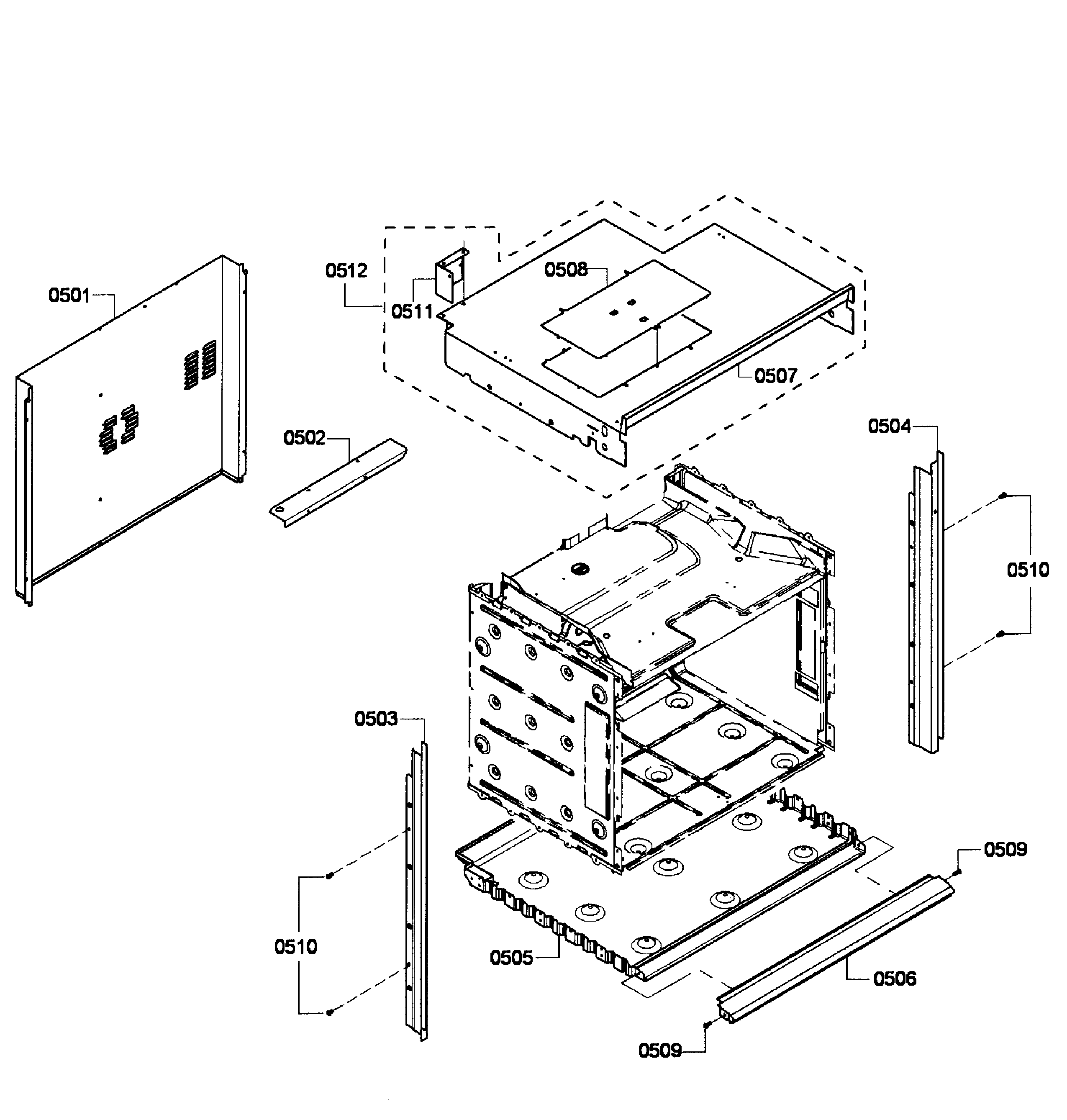 Bosch HBL5450UC/05 cabinet assy diagram