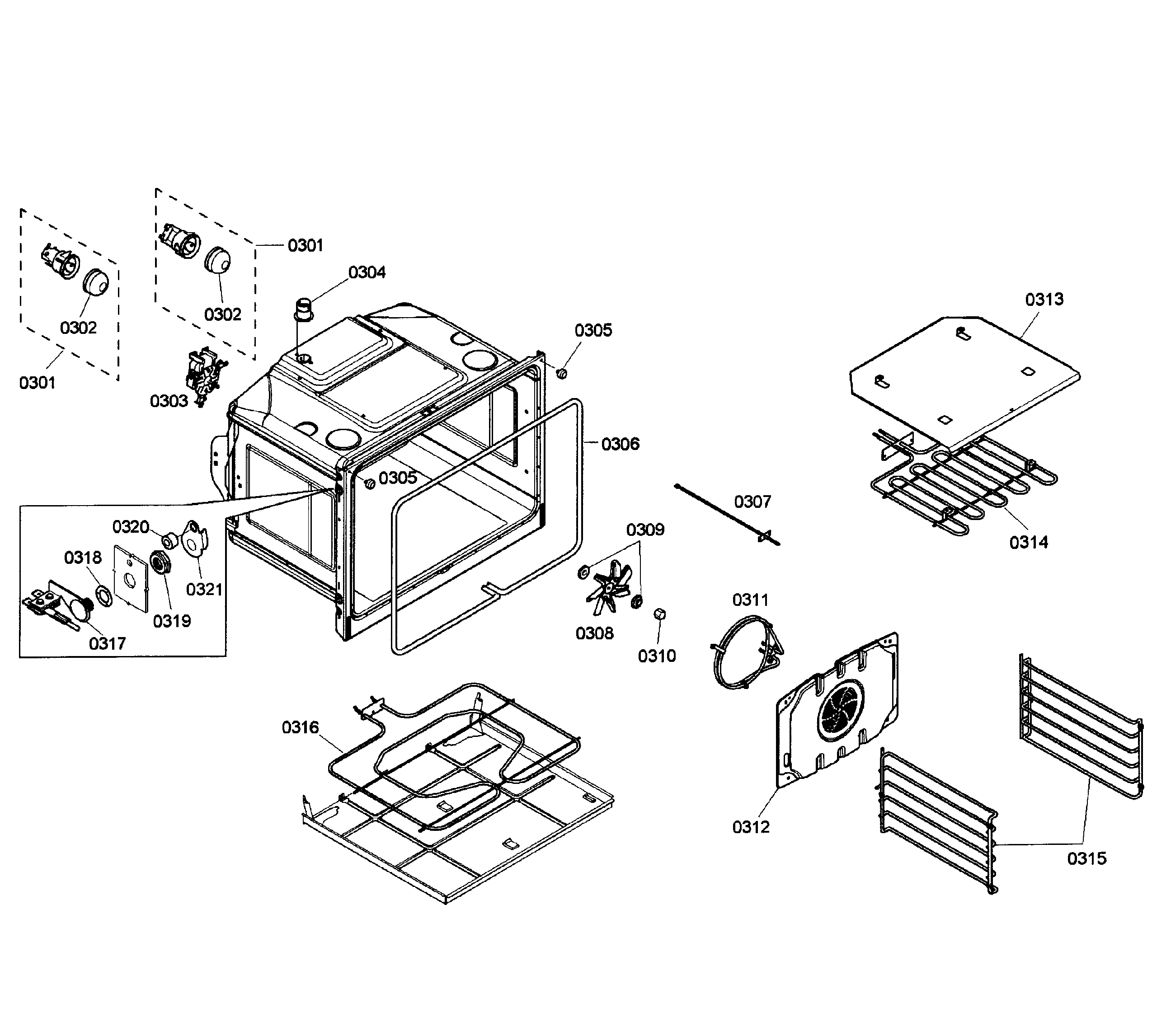 Bosch HBL5450UC/06 oven assy diagram