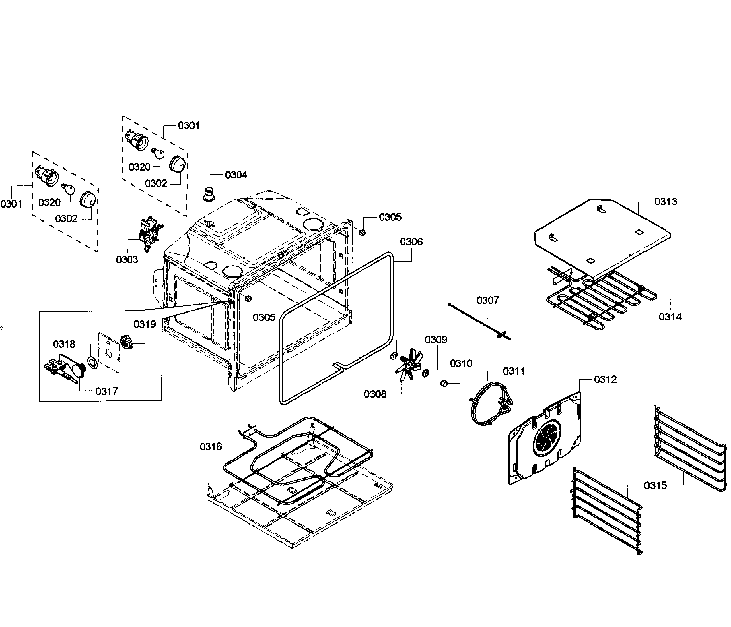 Bosch HBL5450UC/08 oven assy diagram