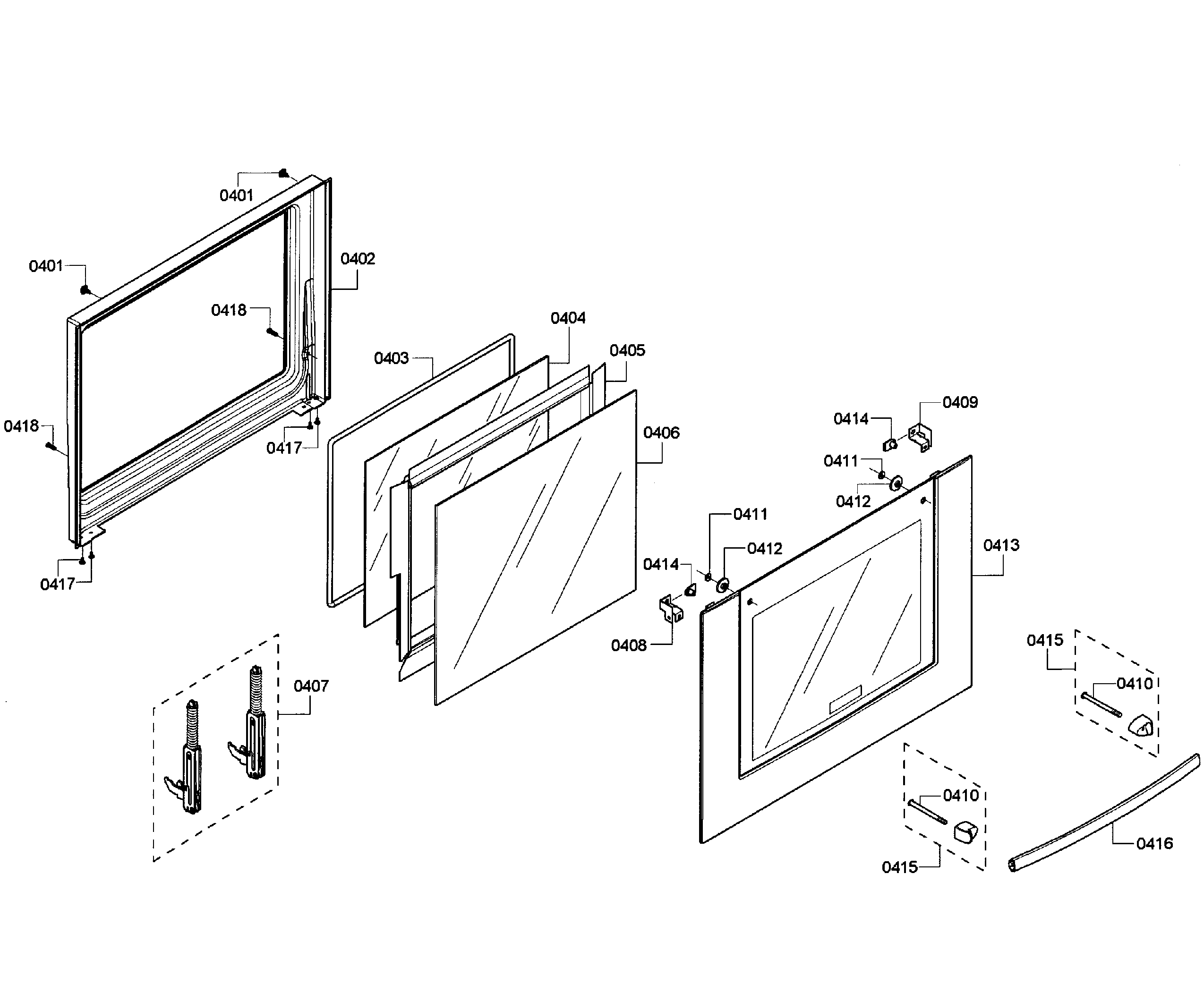 Bosch HBL5450UC/08 door assy diagram