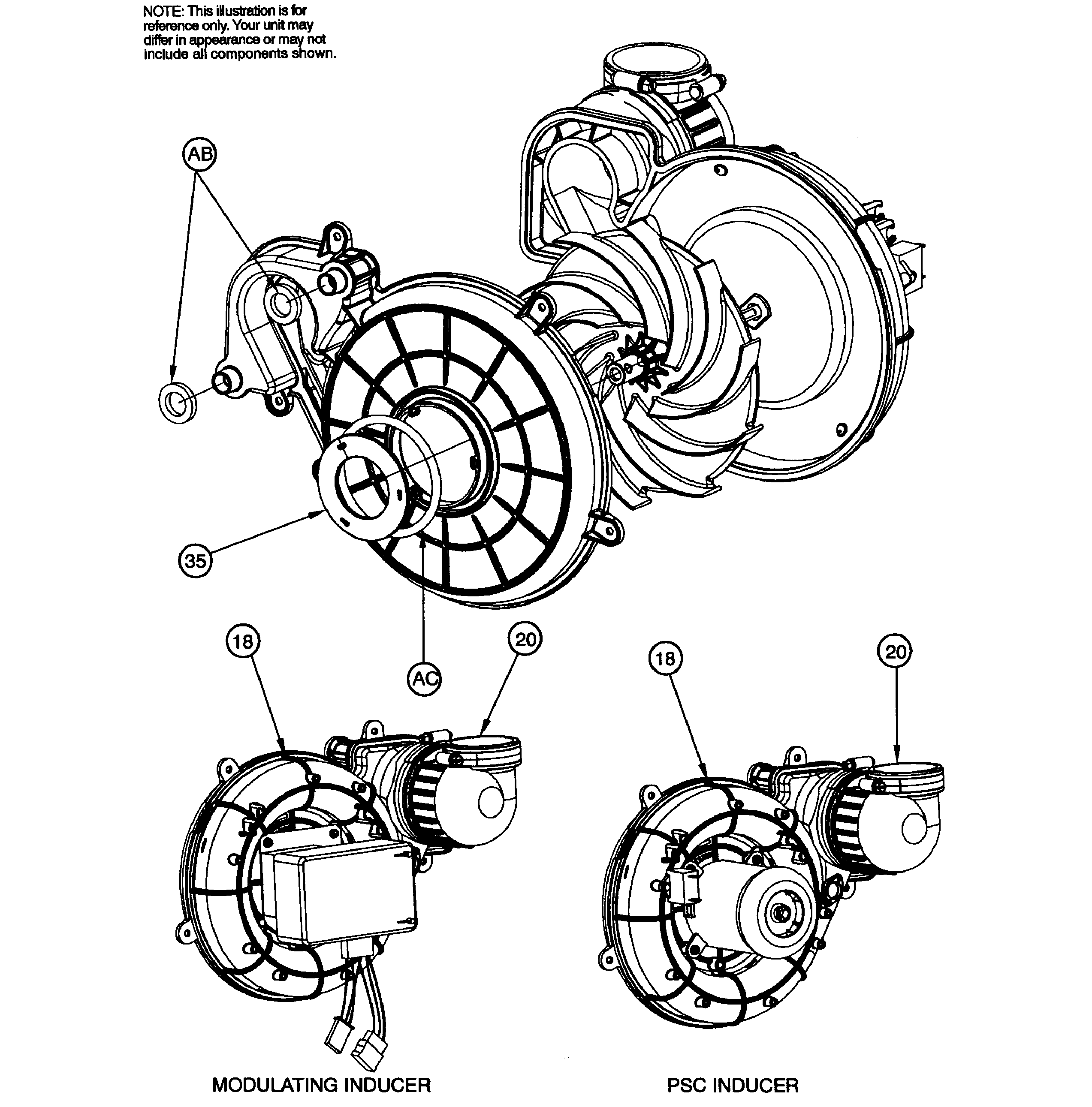 ICP G9MXT0401410A1 inducer assy diagram