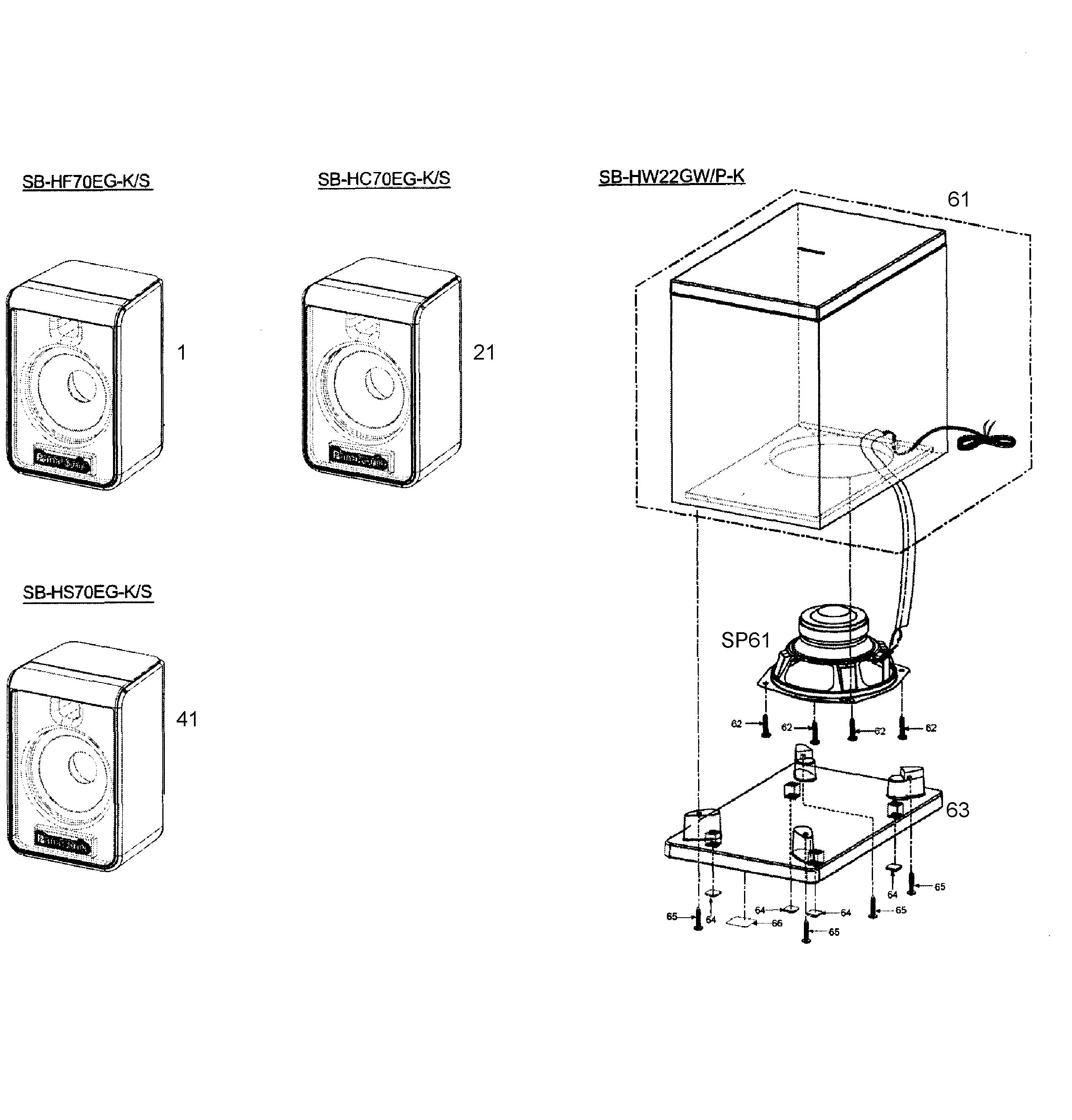 Panasonic SC-XH50P speakers diagram