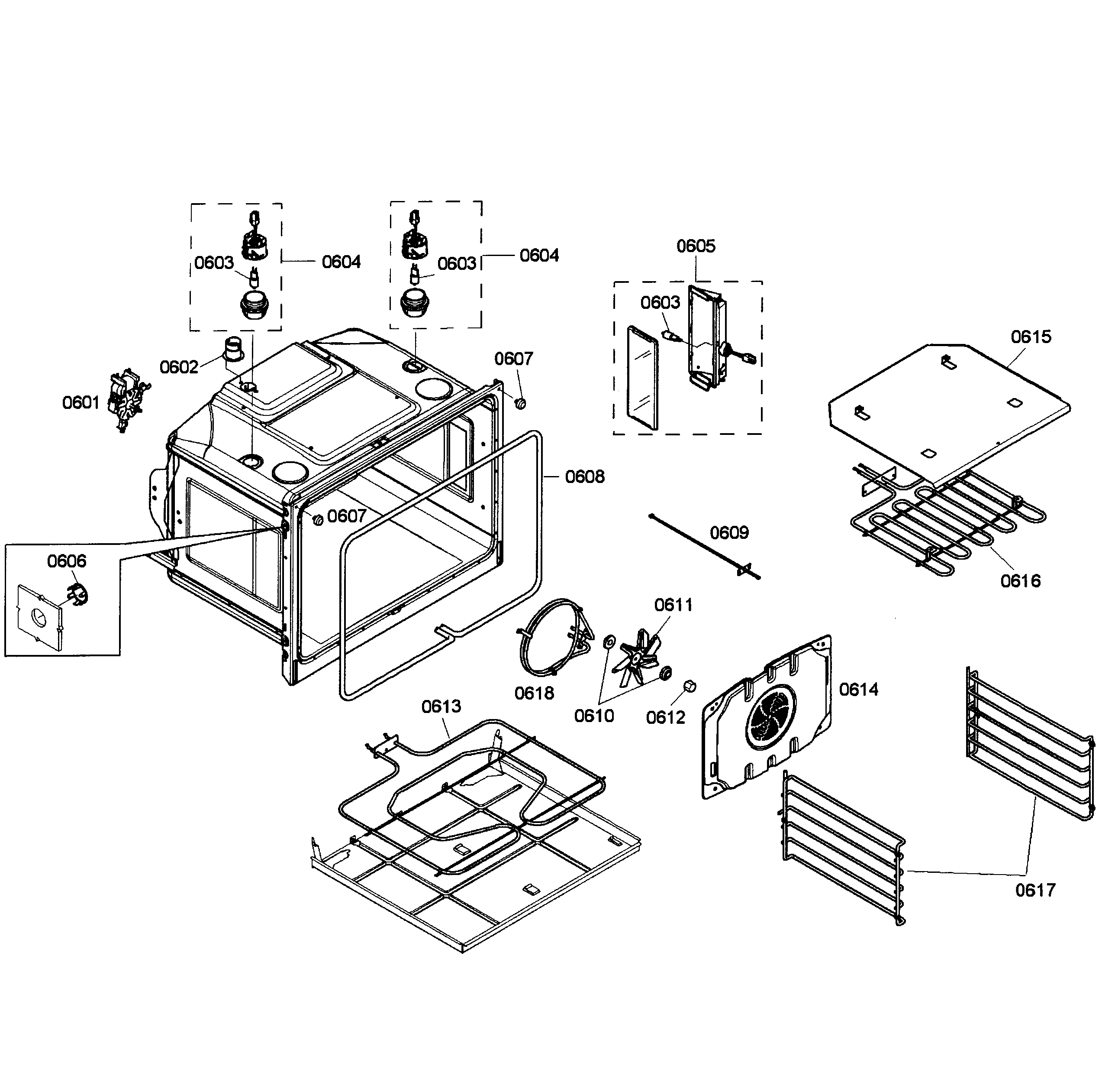 Bosch HBL8650UC/02 lower oven assy diagram