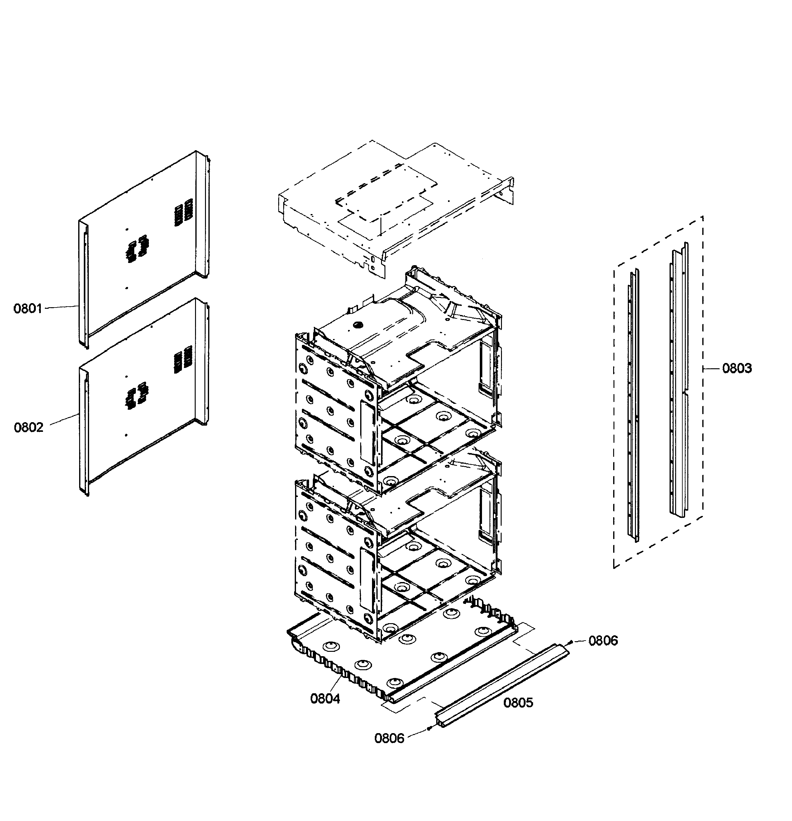 Bosch HBL8650UC/04 cabinet assy diagram