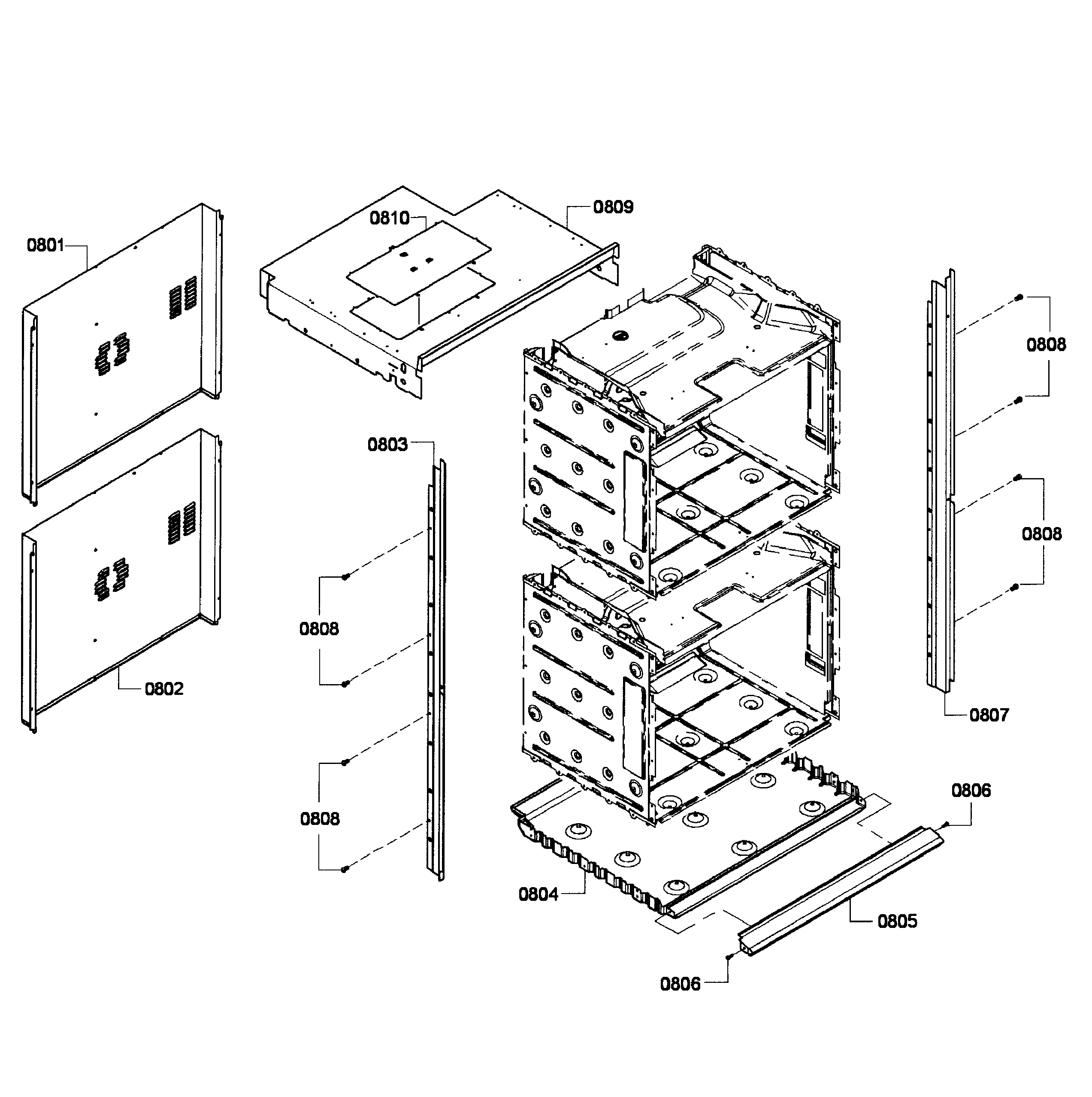 Bosch HBL8650UC/05 cabinet assy diagram