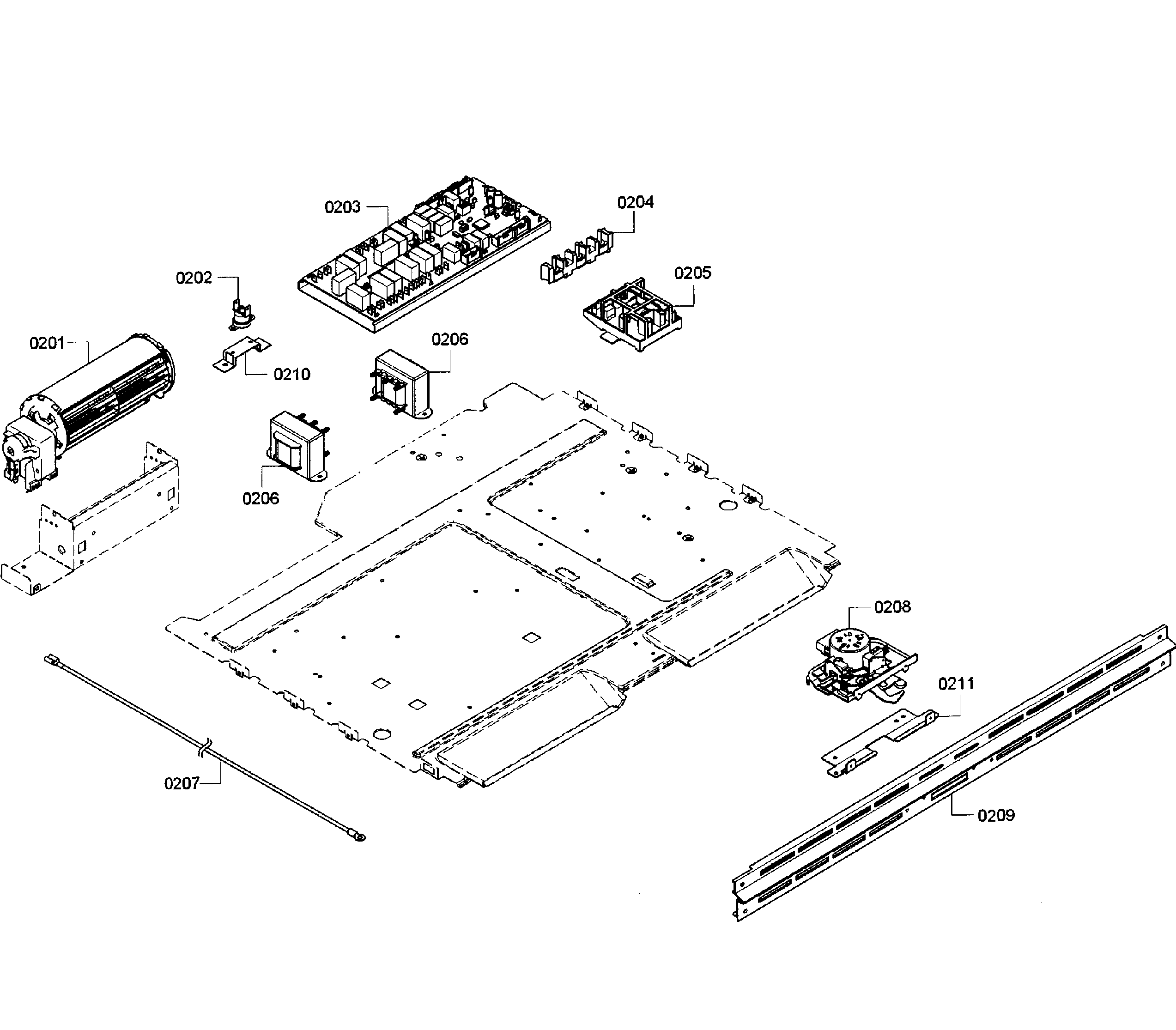 Bosch HBL8650UC/09 pcb's assy diagram