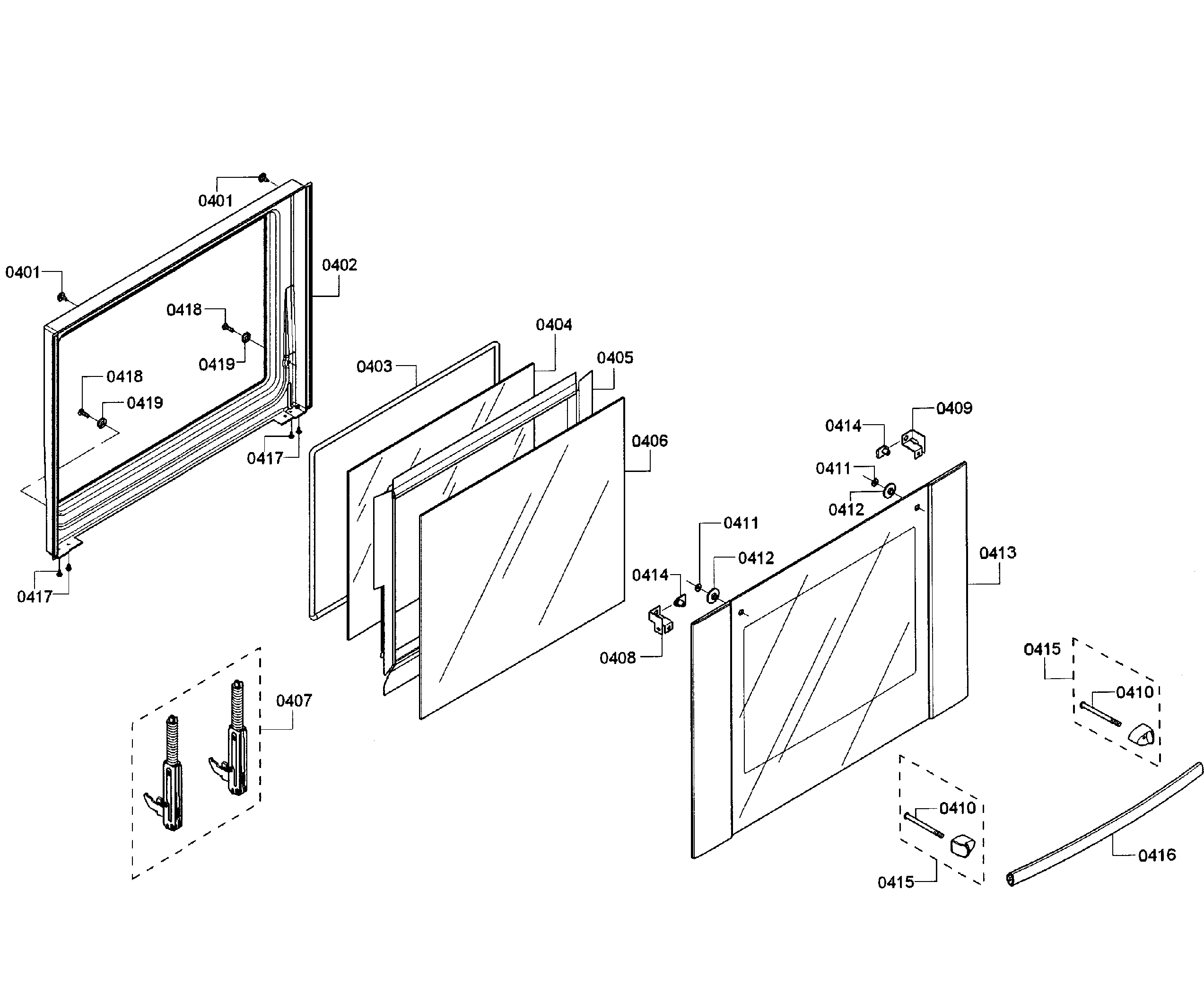 Bosch HBL8650UC/09 upper door assy diagram