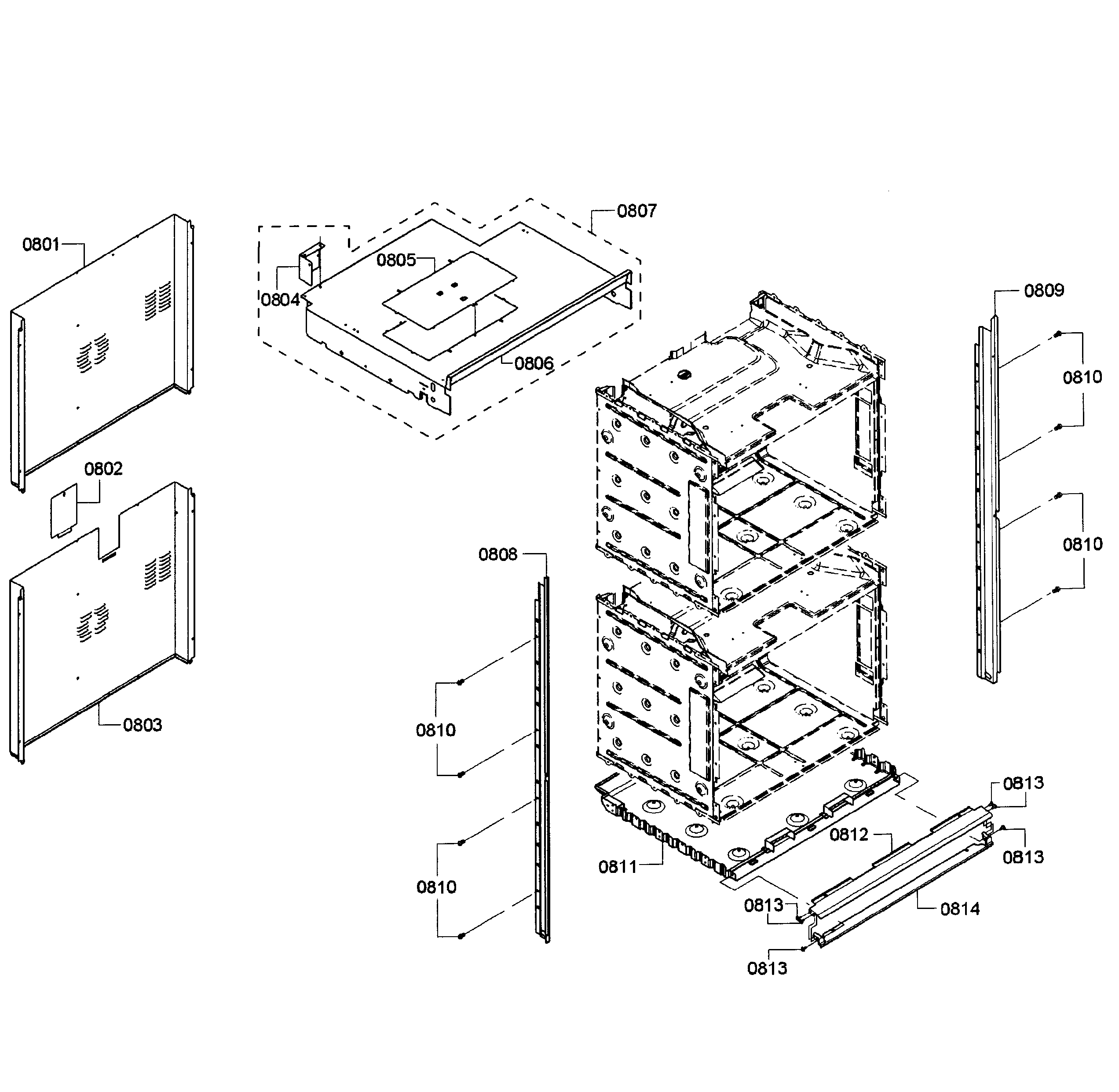 Bosch HBL8650UC/09 cabinet assy diagram