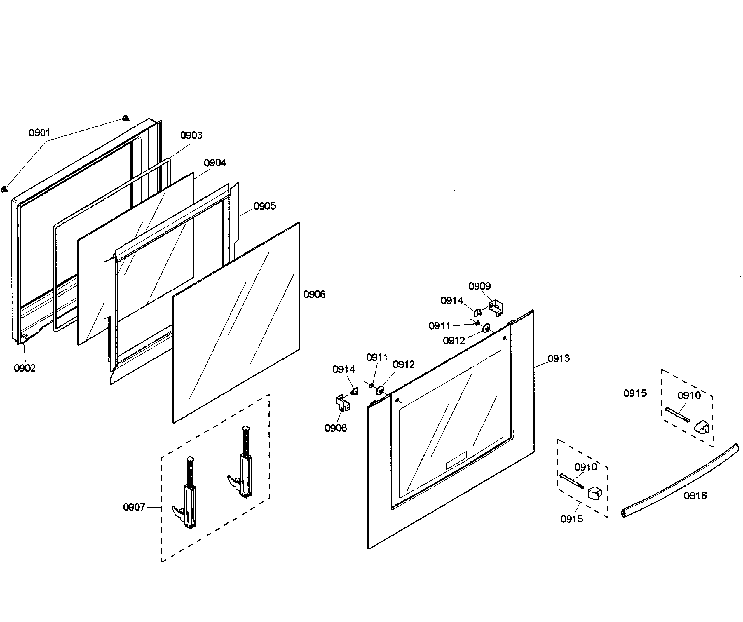 Bosch HBL8750UC/05 oven door diagram
