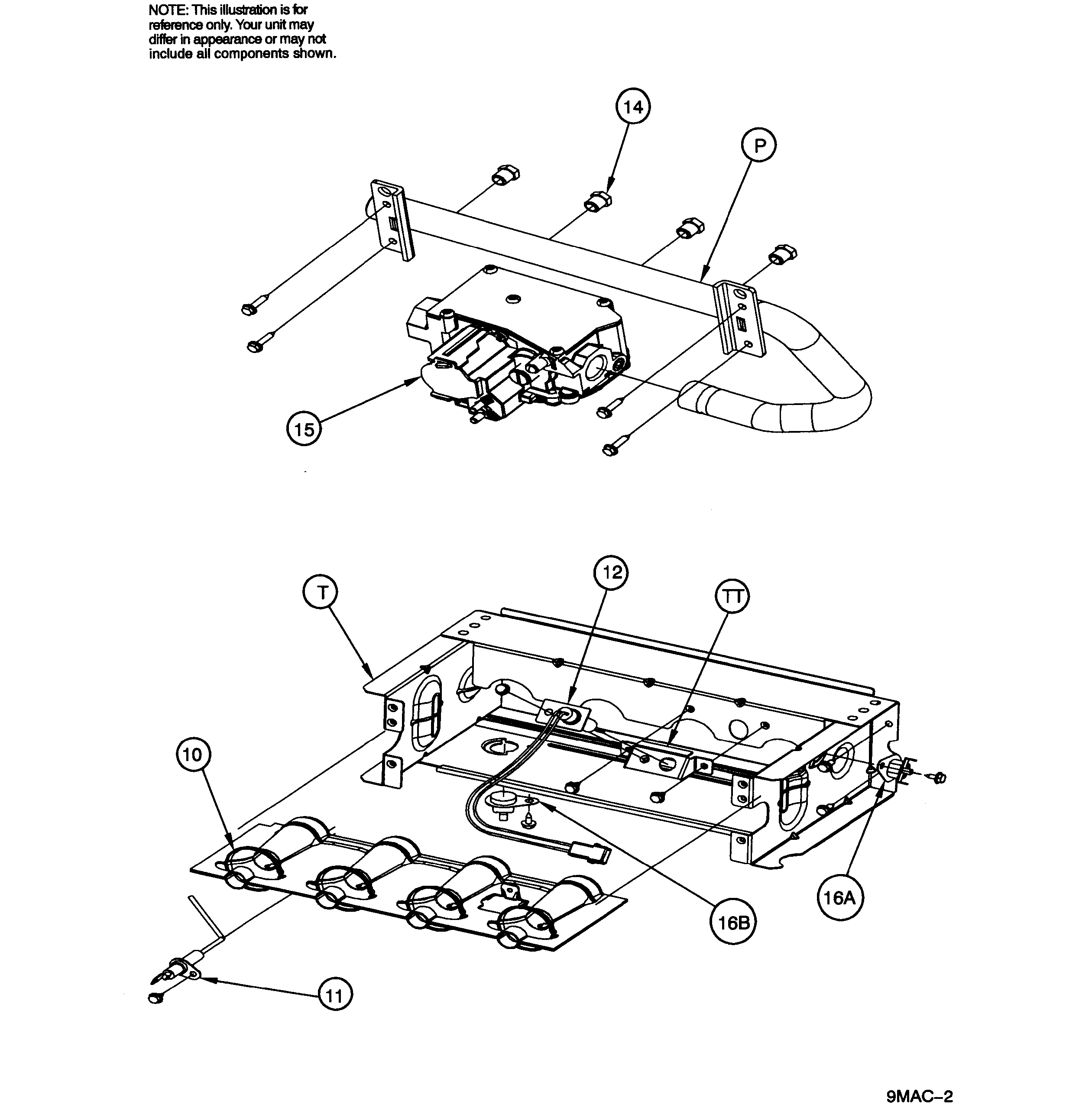 ICP G9MXE0401410A1 burner assy diagram
