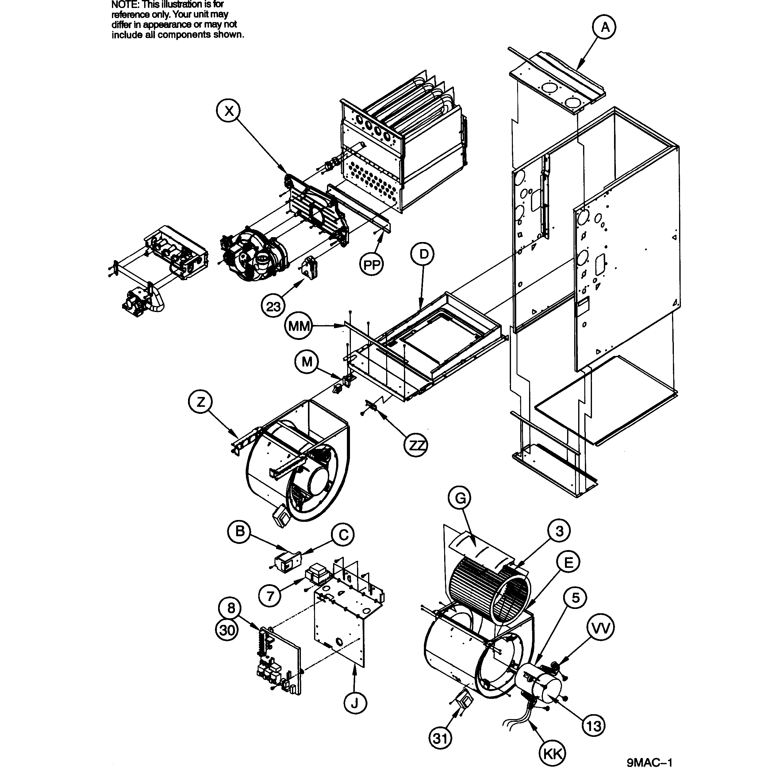ICP G9MXE0601714A1 cabinet parts diagram