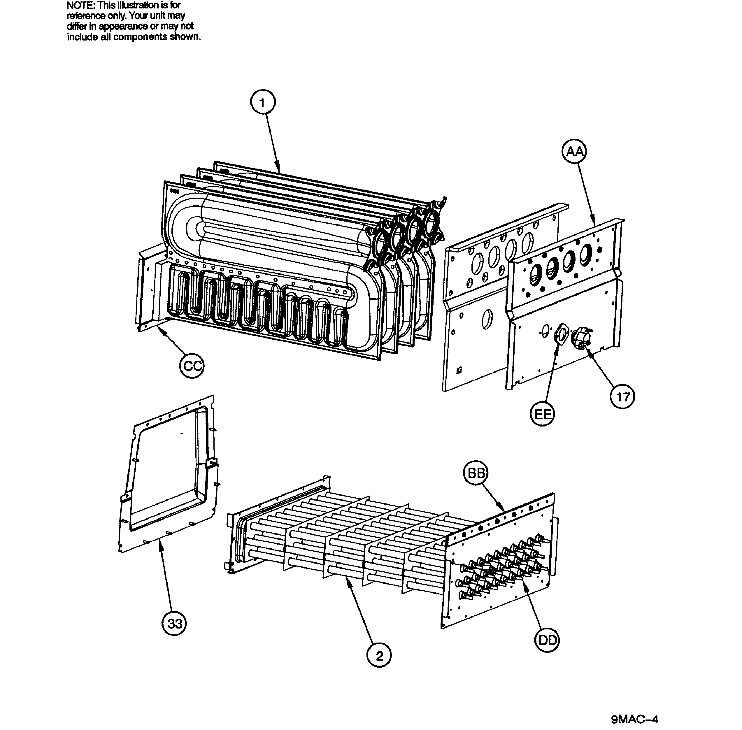 ICP G9MXE1202422A1 heat exchanger diagram
