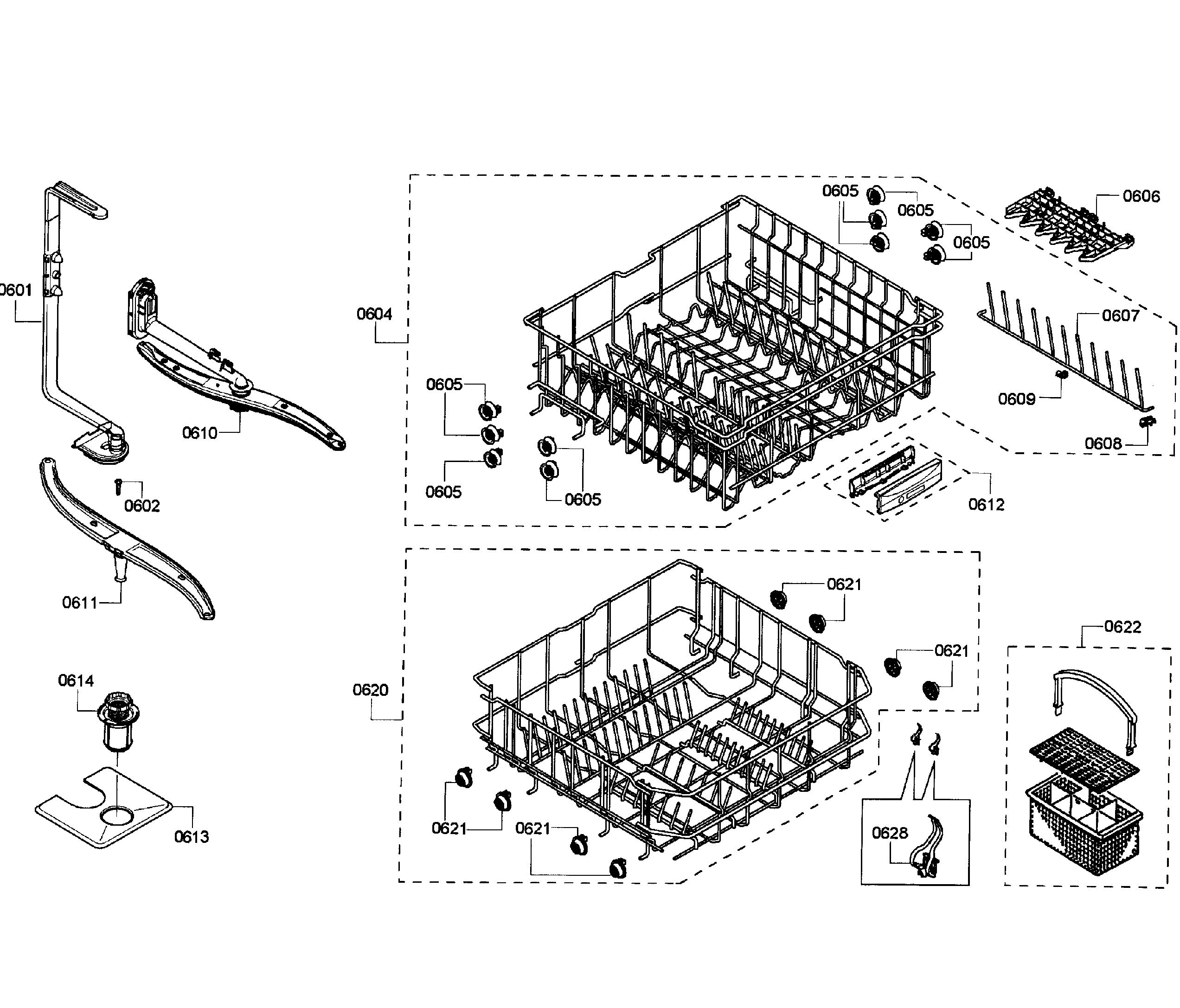 Bosch SHE43P02UC/61 baskets diagram