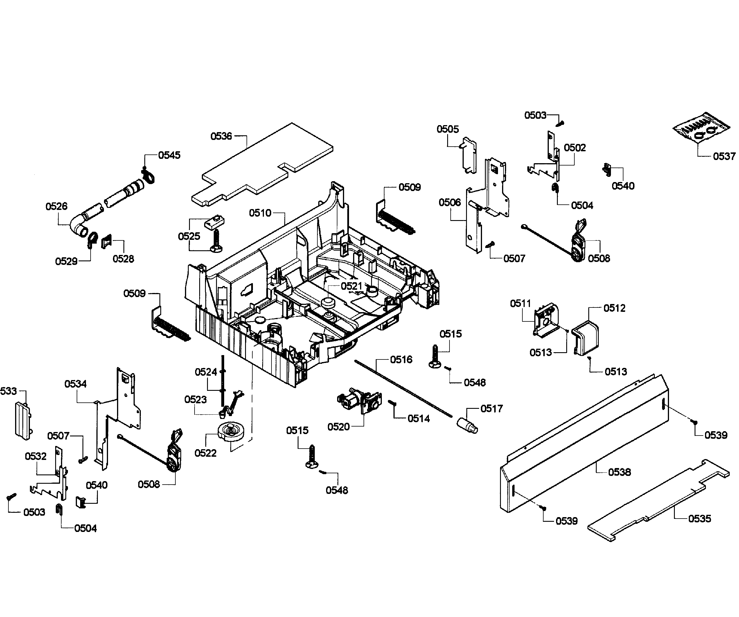 Bosch SHE55P05UC/59 base assy diagram