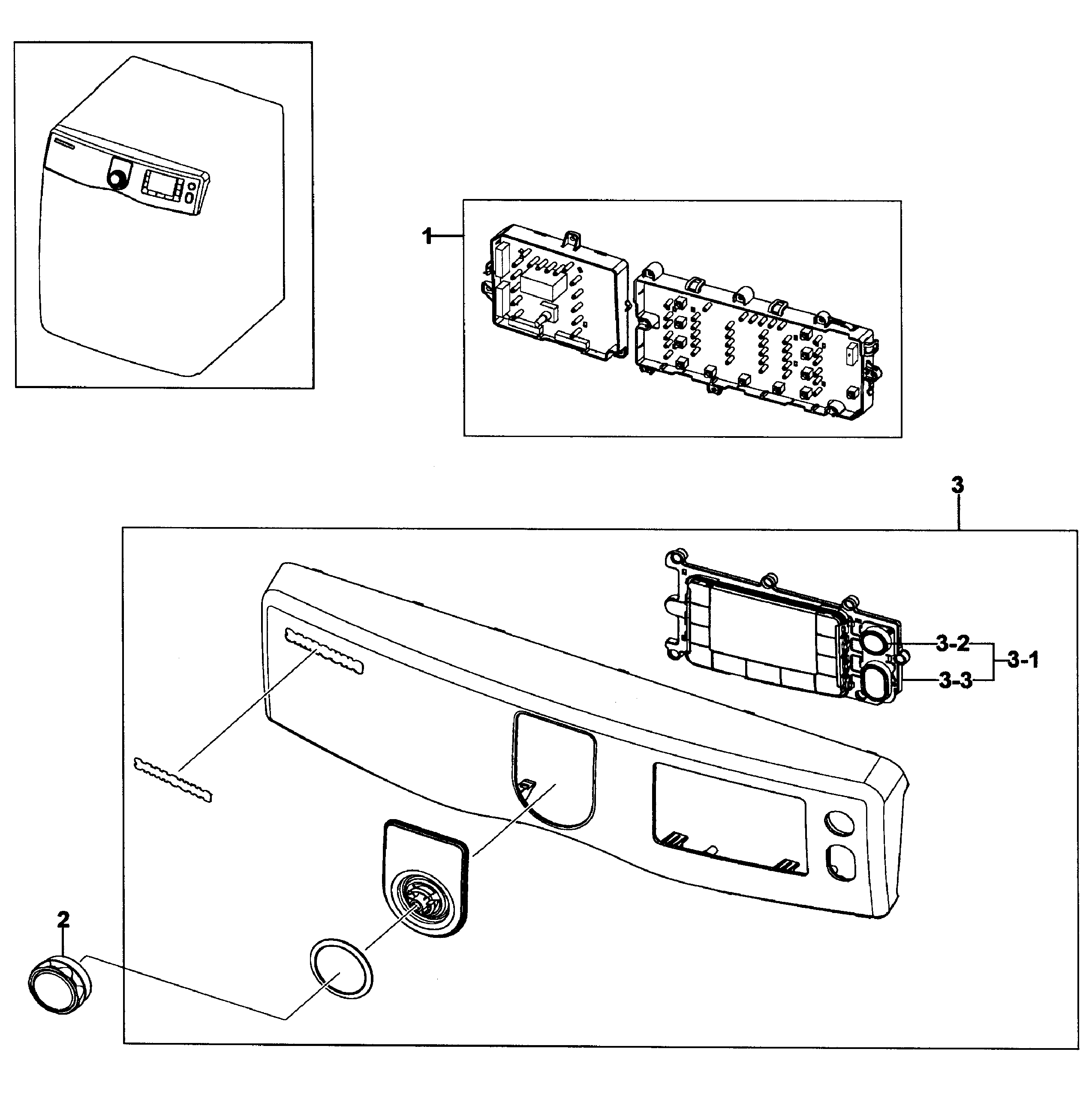 Samsung DV419AGU/XAA-01 control panel diagram