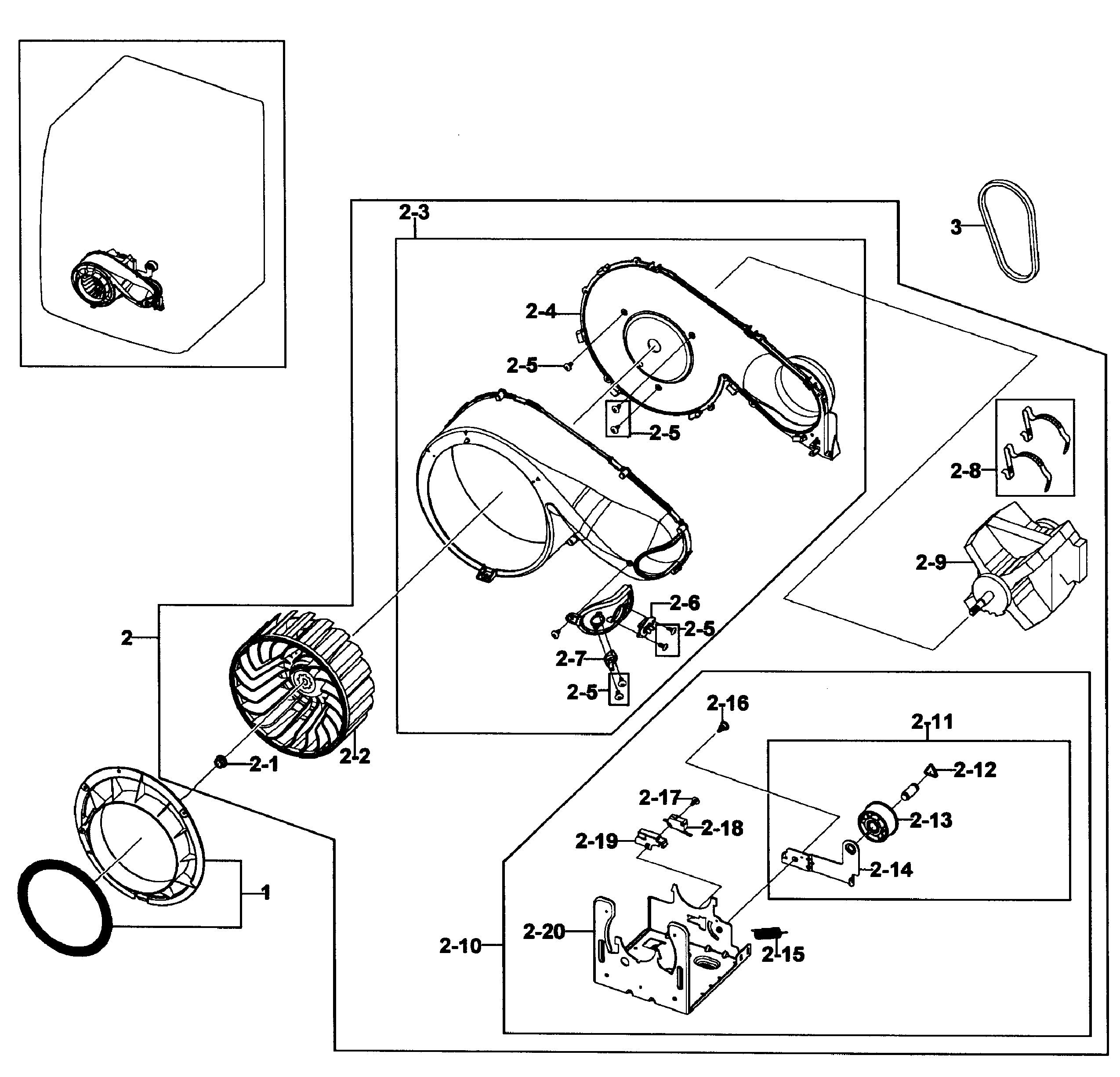 Samsung DV419AGU/XAA-01 motor assy diagram