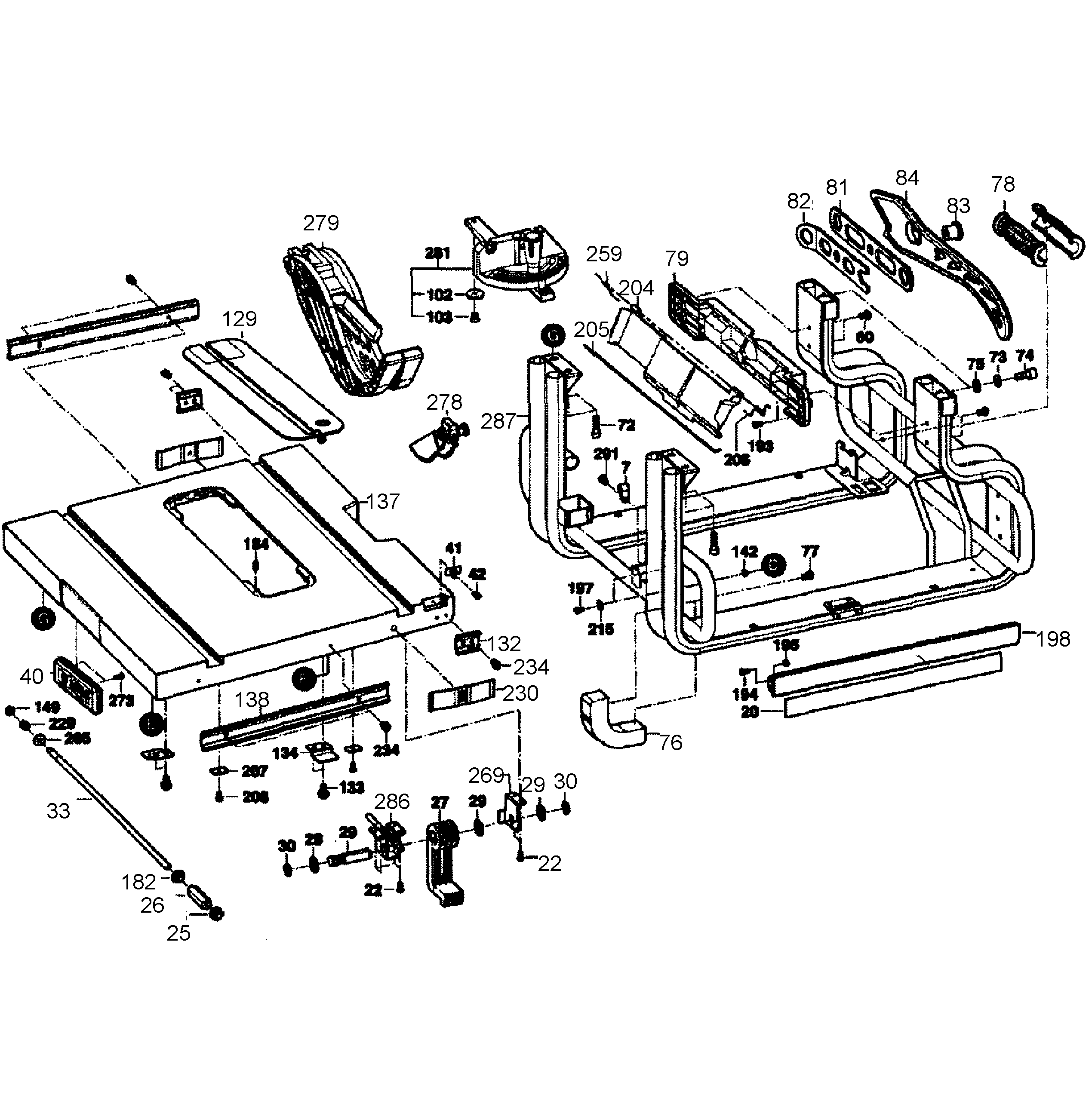 Bosch GTS1031 table assy diagram