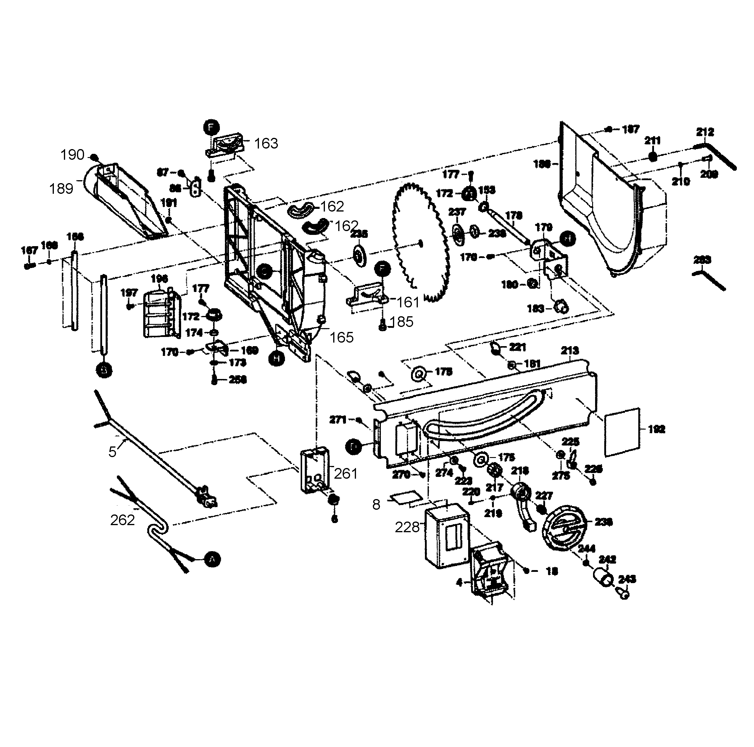 Bosch GTS1031 cabinet diagram