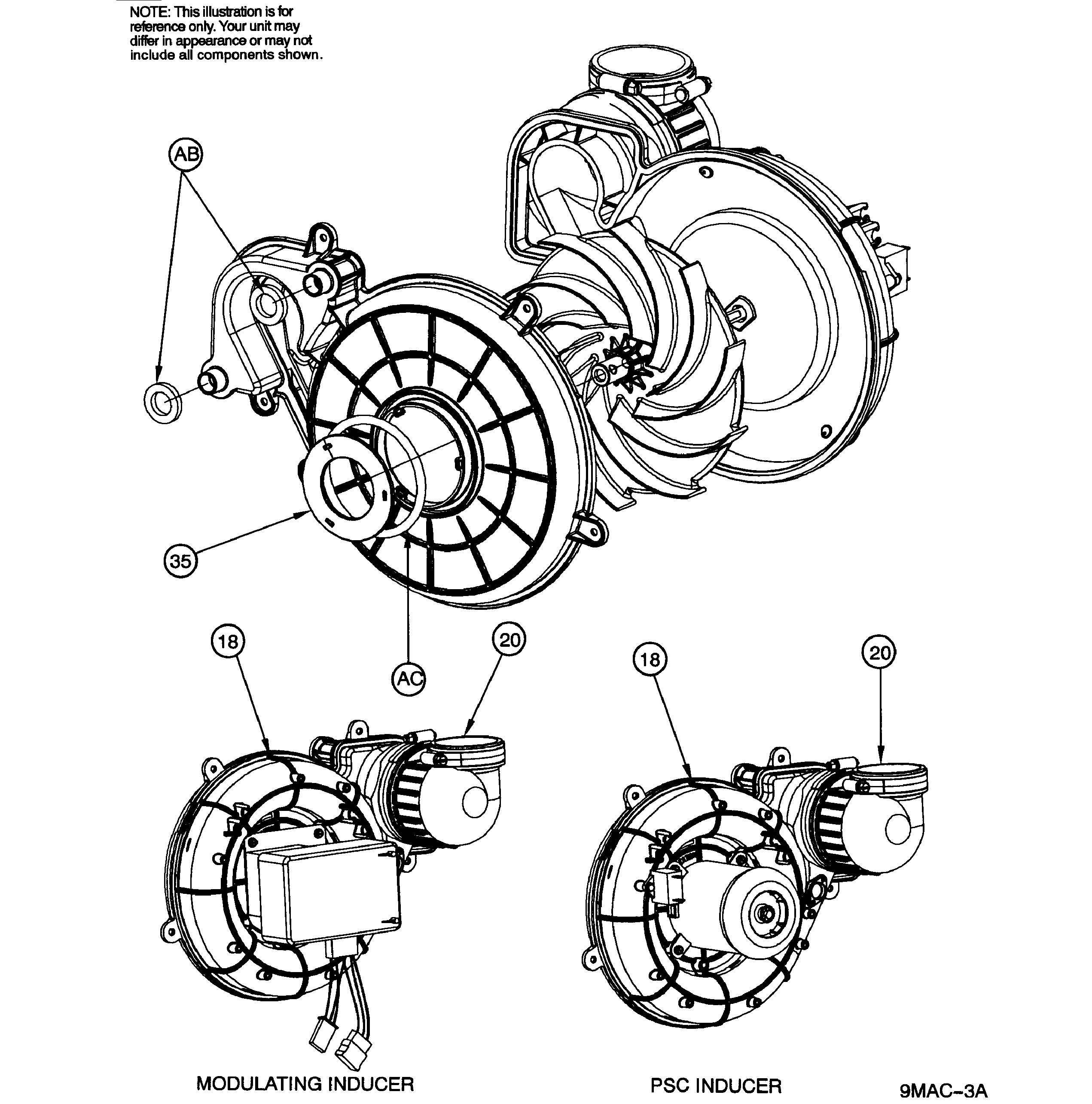 ICP F9MVT0801716A1 inducer assy diagram