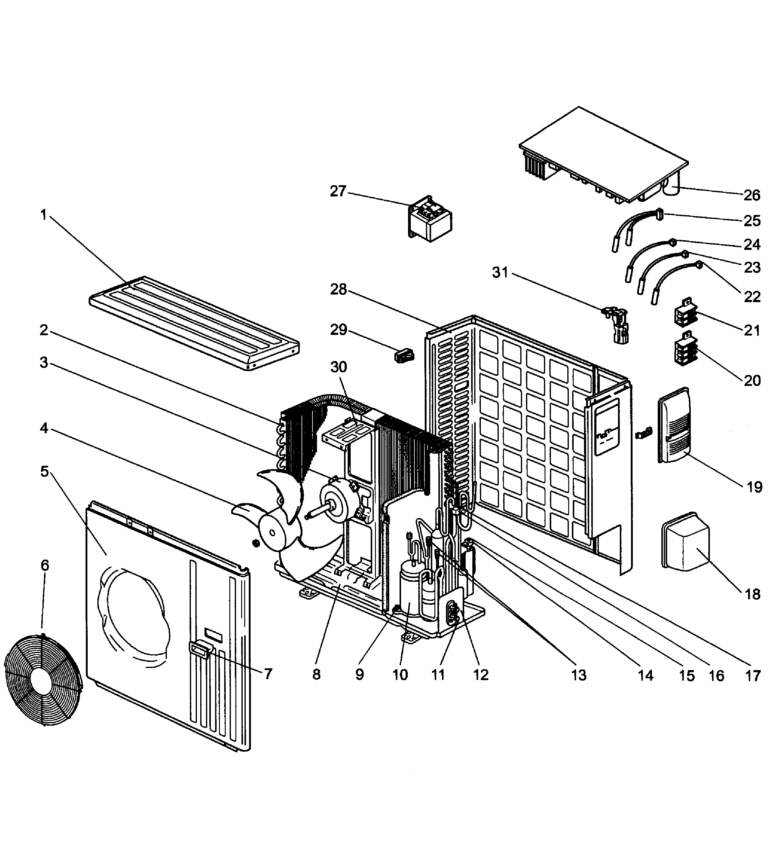 Mitsubishi MUY-GE18NA cabinet assy diagram