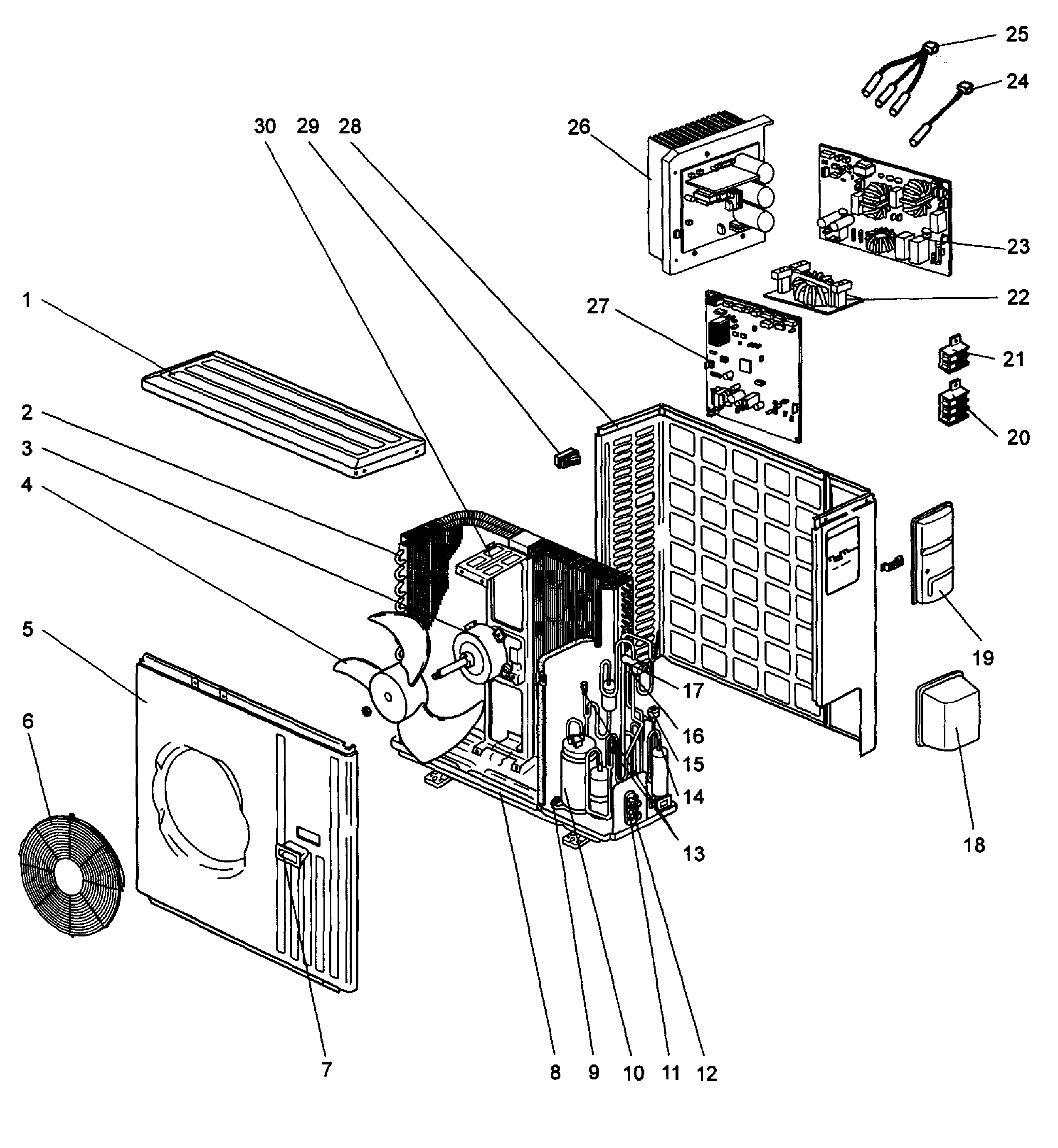Mitsubishi MUZ-A24NA-1 cabinet assy diagram