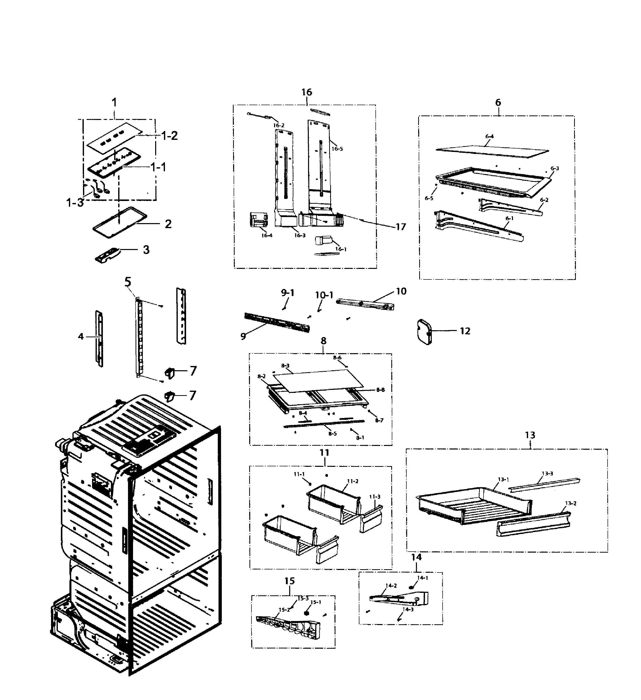 Samsung RF220NCTASP/AA-01 refrigerator diagram