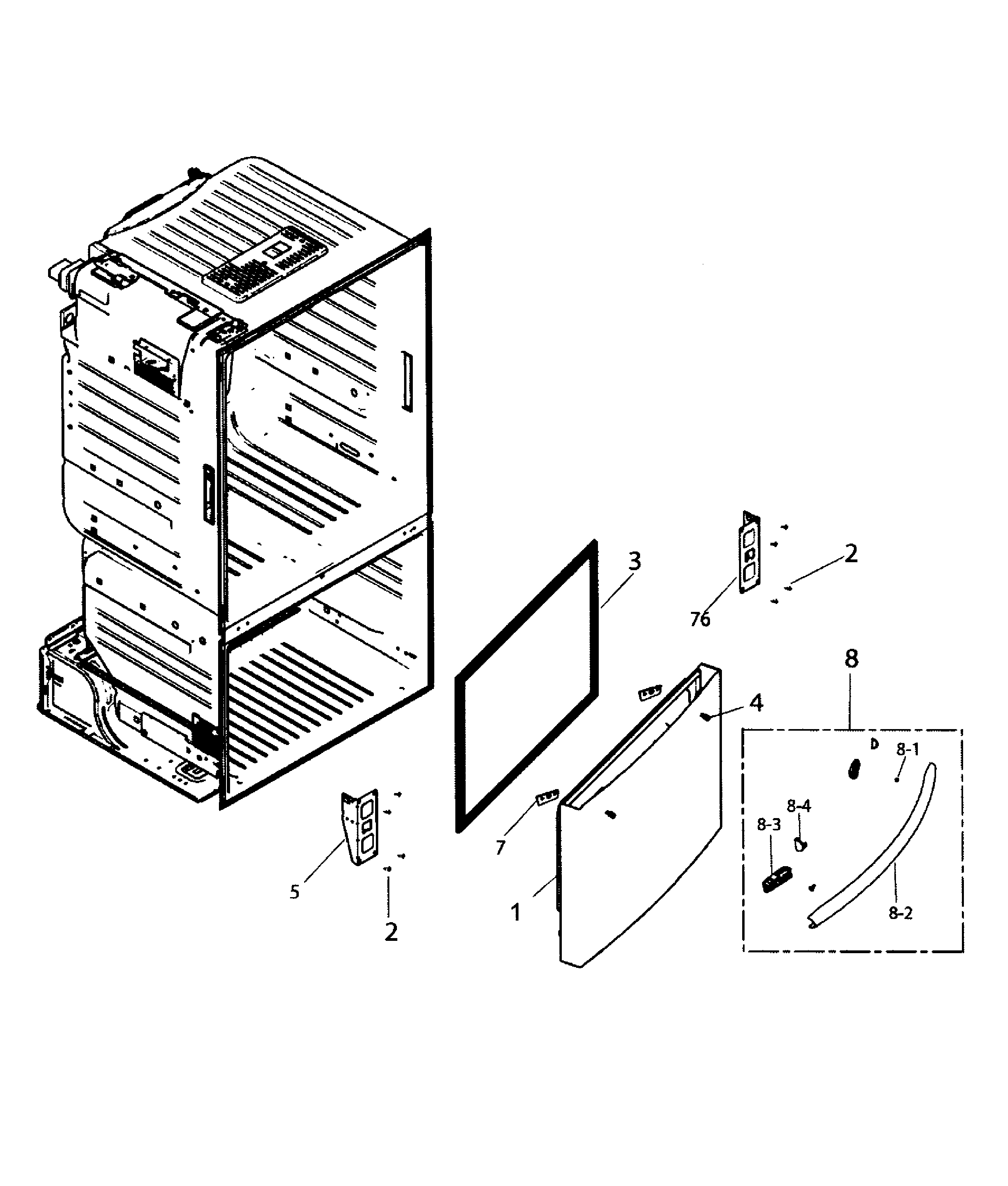 Samsung RF220NCTASP/AA-01 freezer door diagram