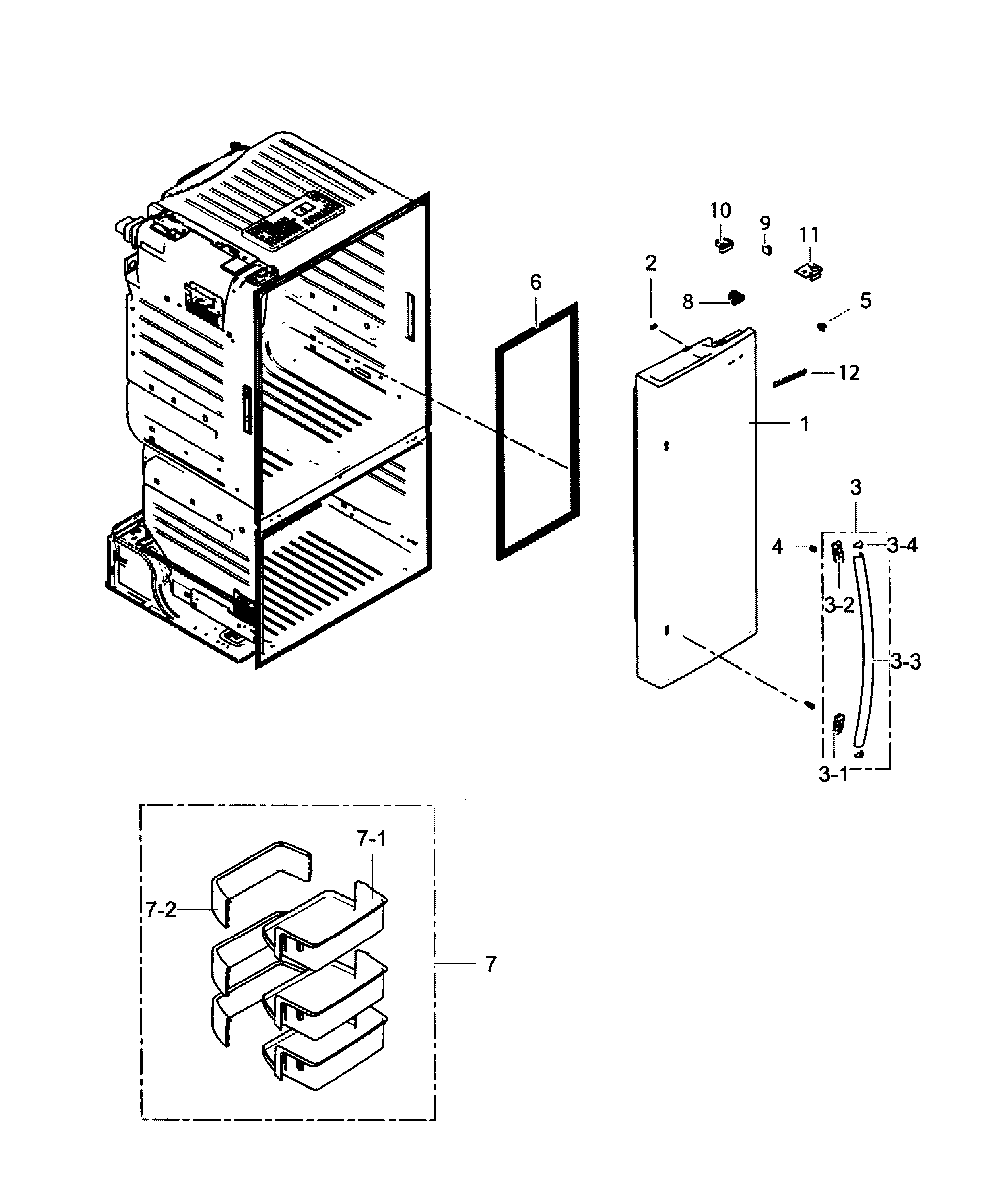 Samsung RF220NCTASP/AA-01 right door diagram
