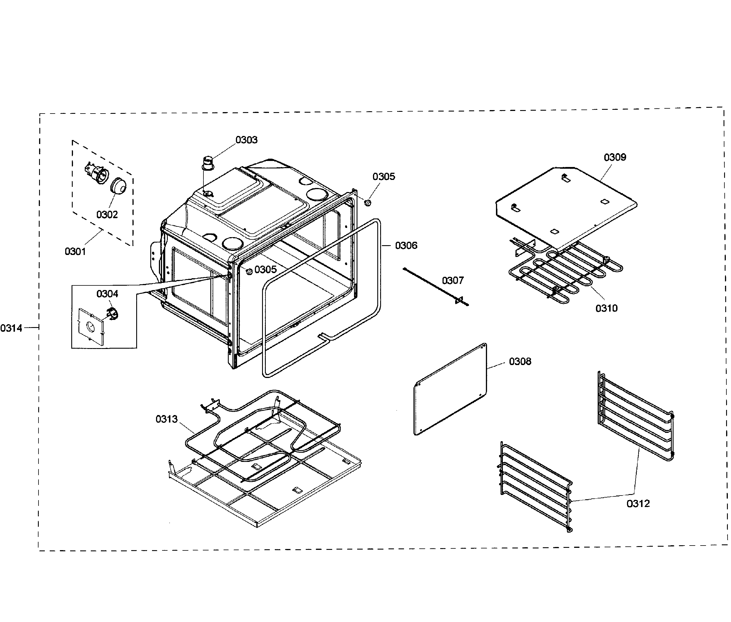 Bosch HBL3360UC/01 oven assy diagram
