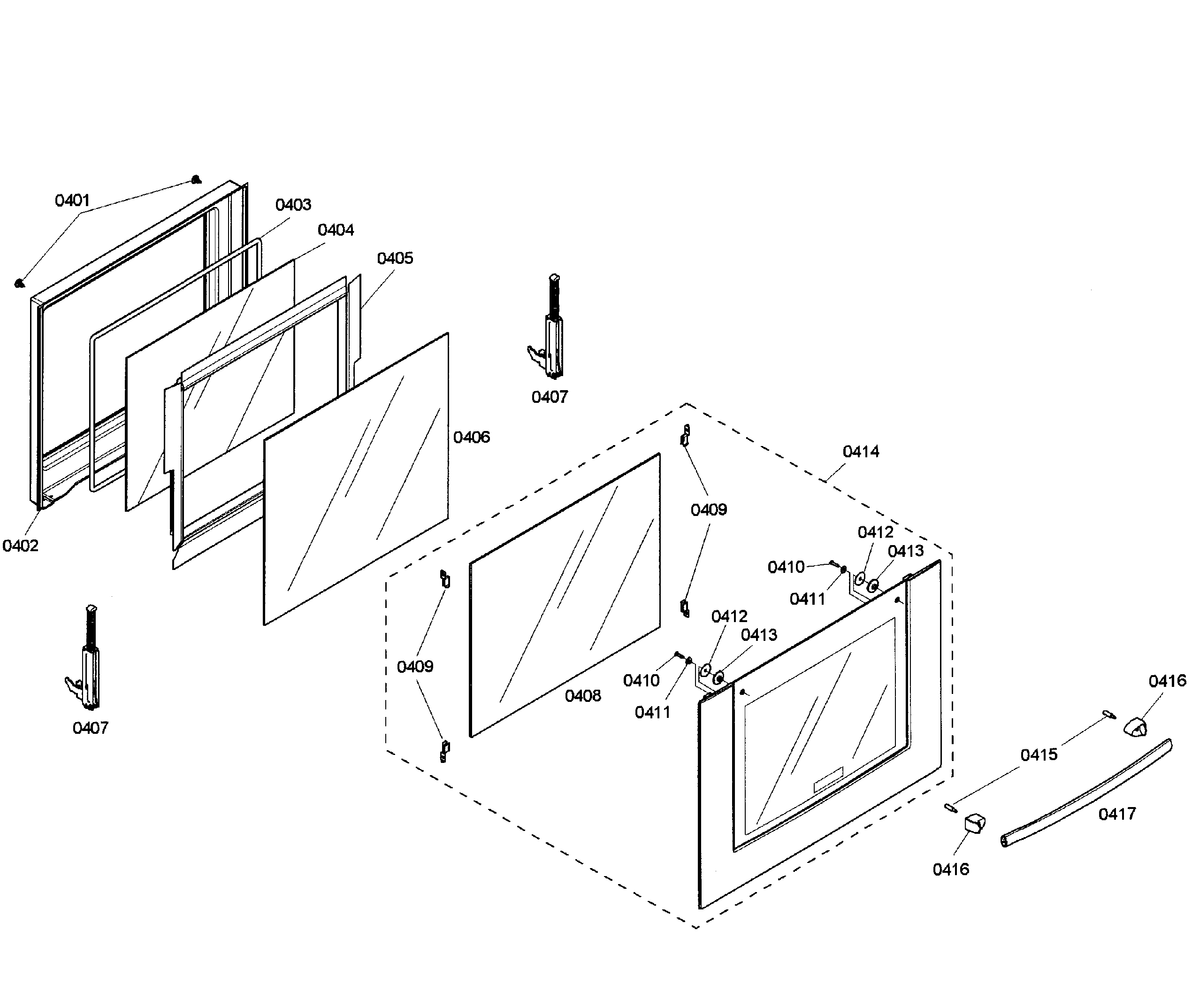 Bosch HBL3360UC/01 door assy diagram
