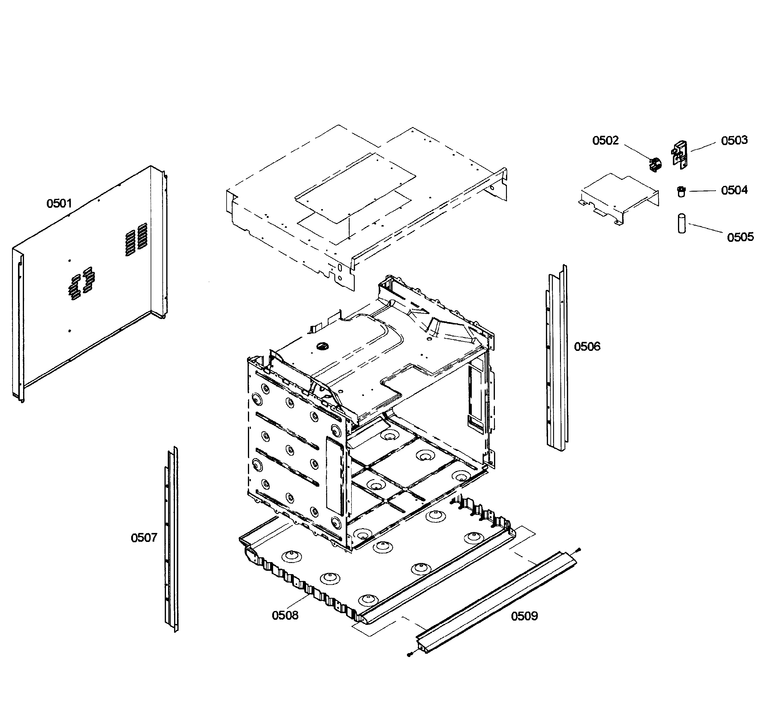 Bosch HBL3360UC/01 cabinet assy diagram