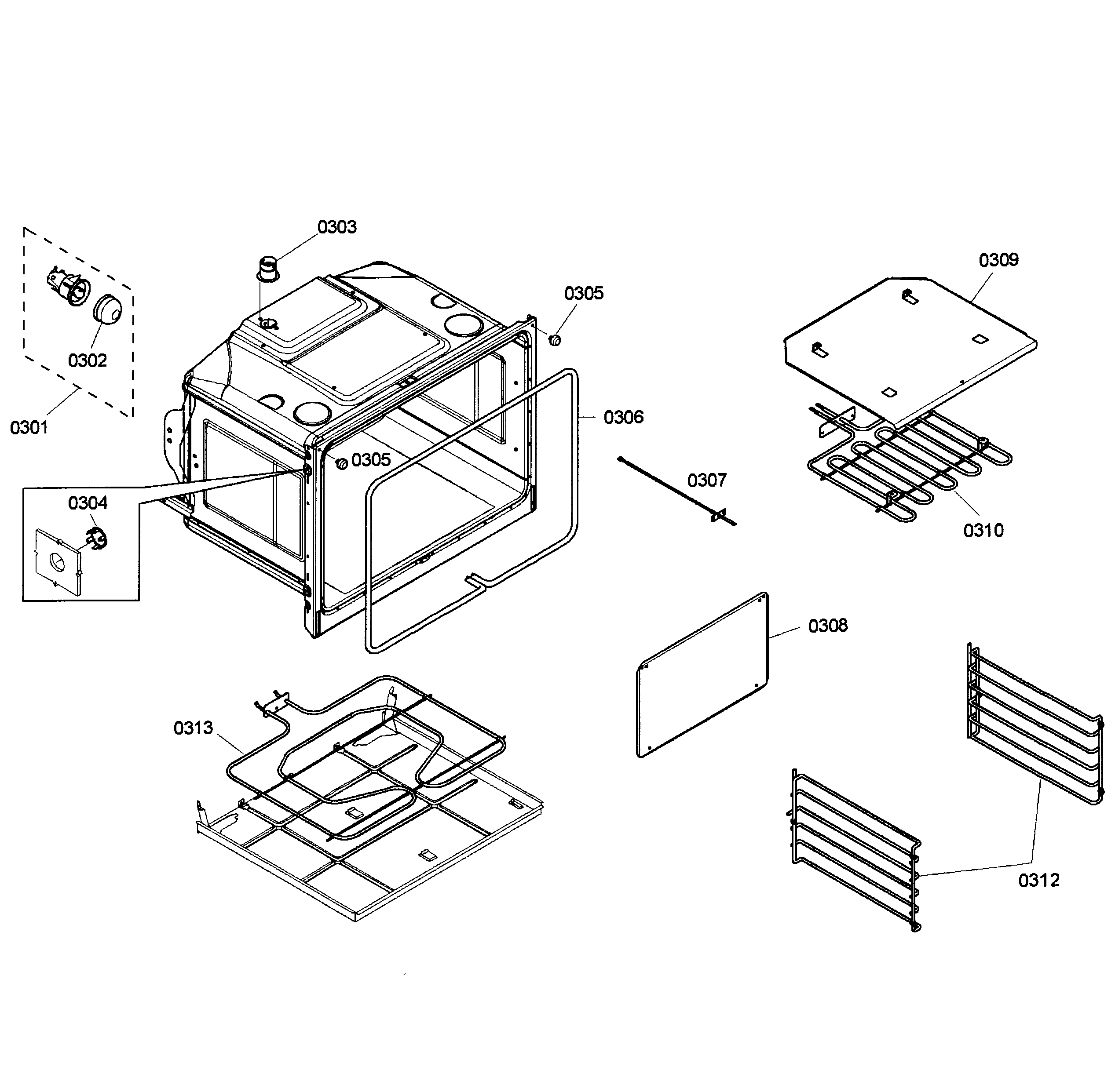 Bosch HBL3360UC/03 oven assy diagram