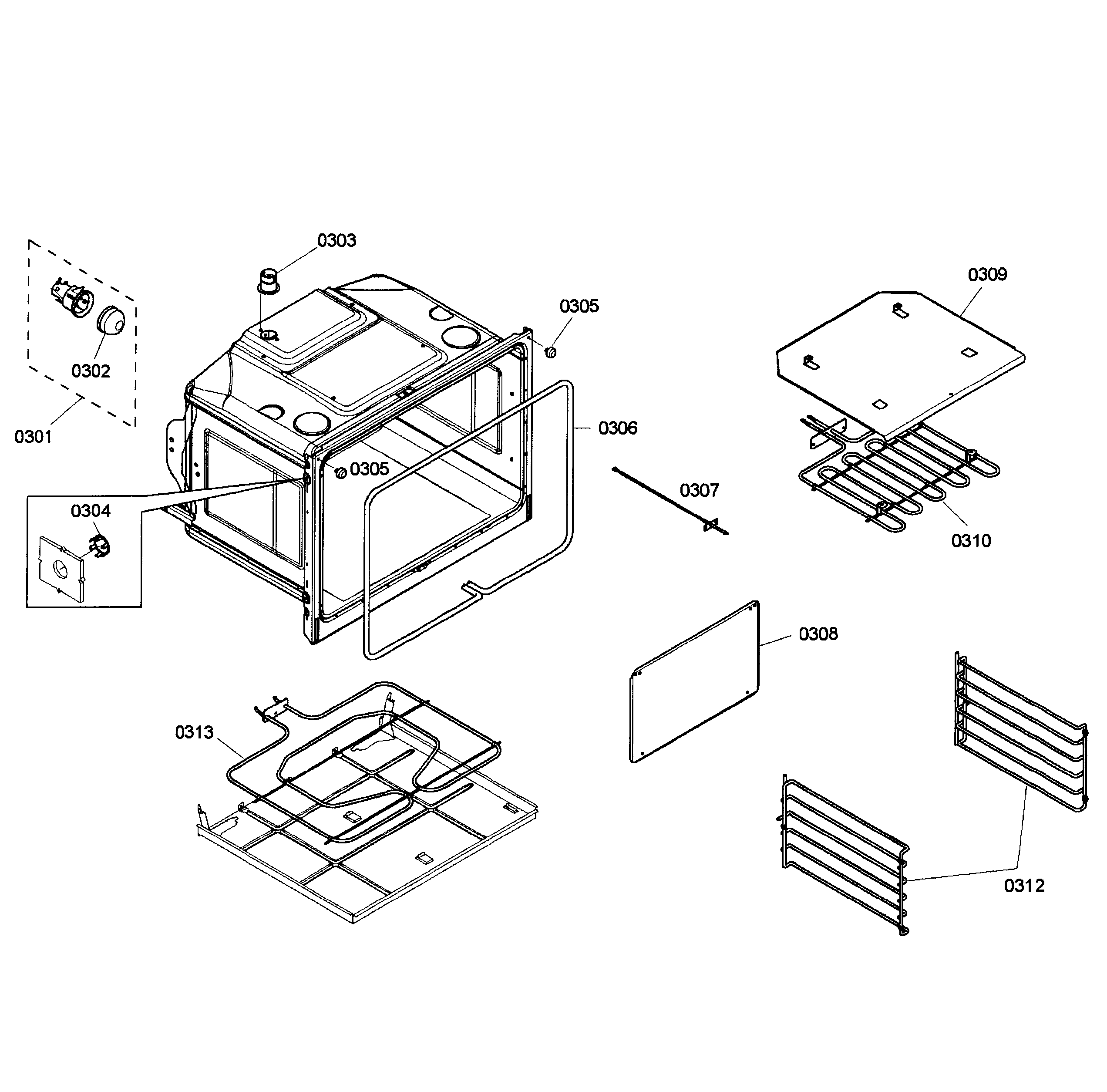 Bosch HBL3360UC/04 oven assy diagram