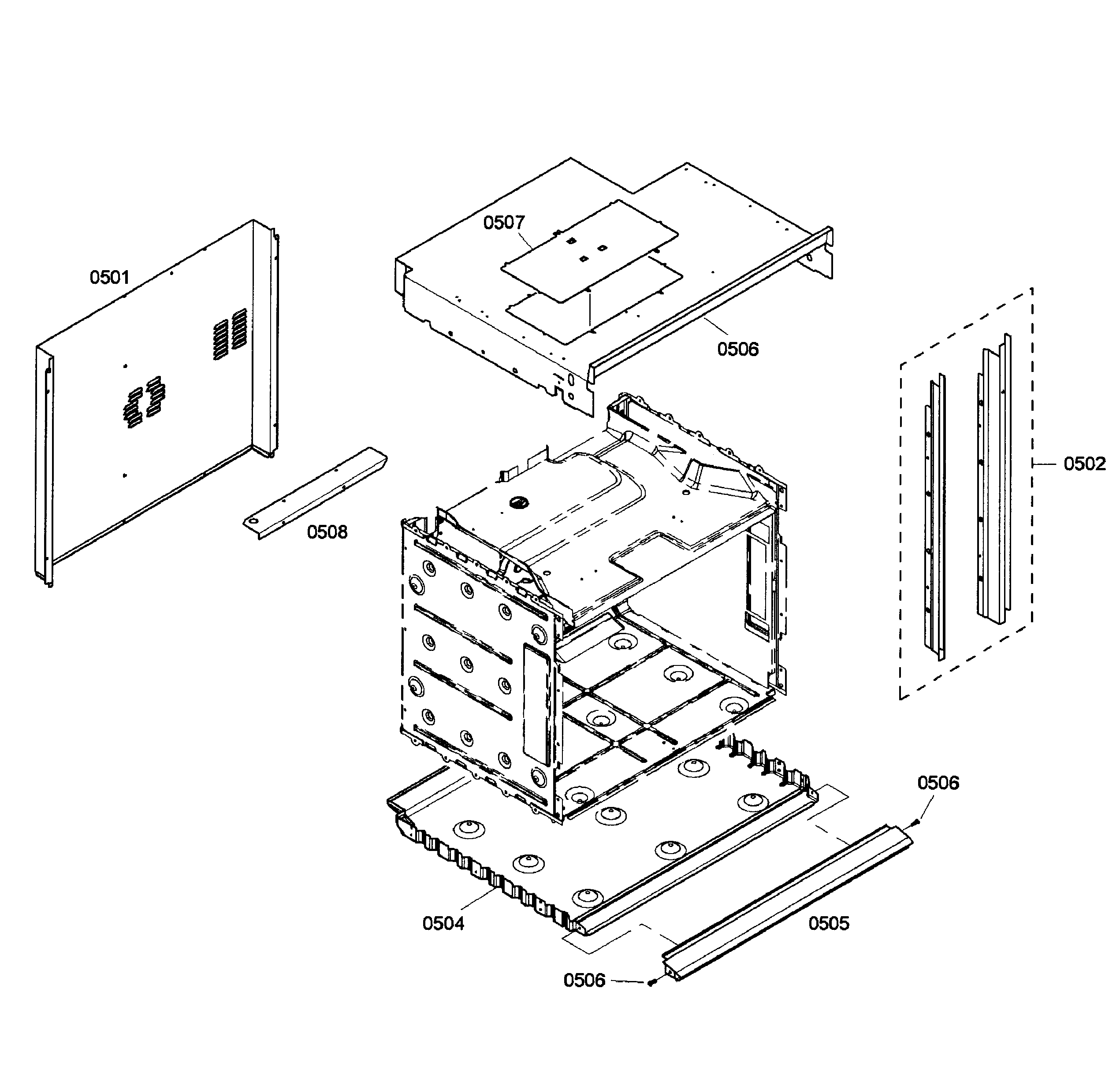 Bosch HBL3360UC/04 cabinet assy diagram