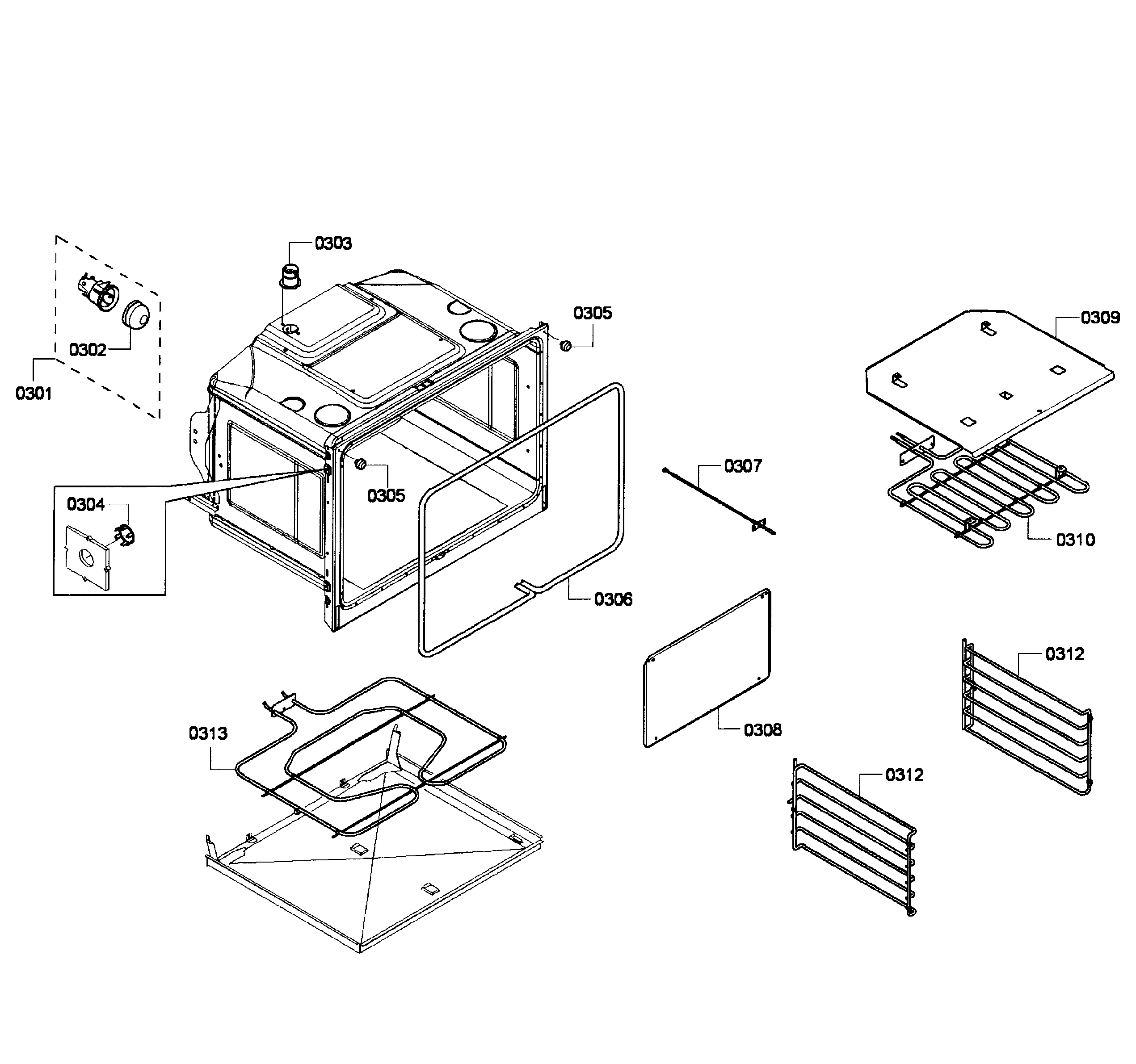 Bosch HBL3360UC/07 oven assy diagram