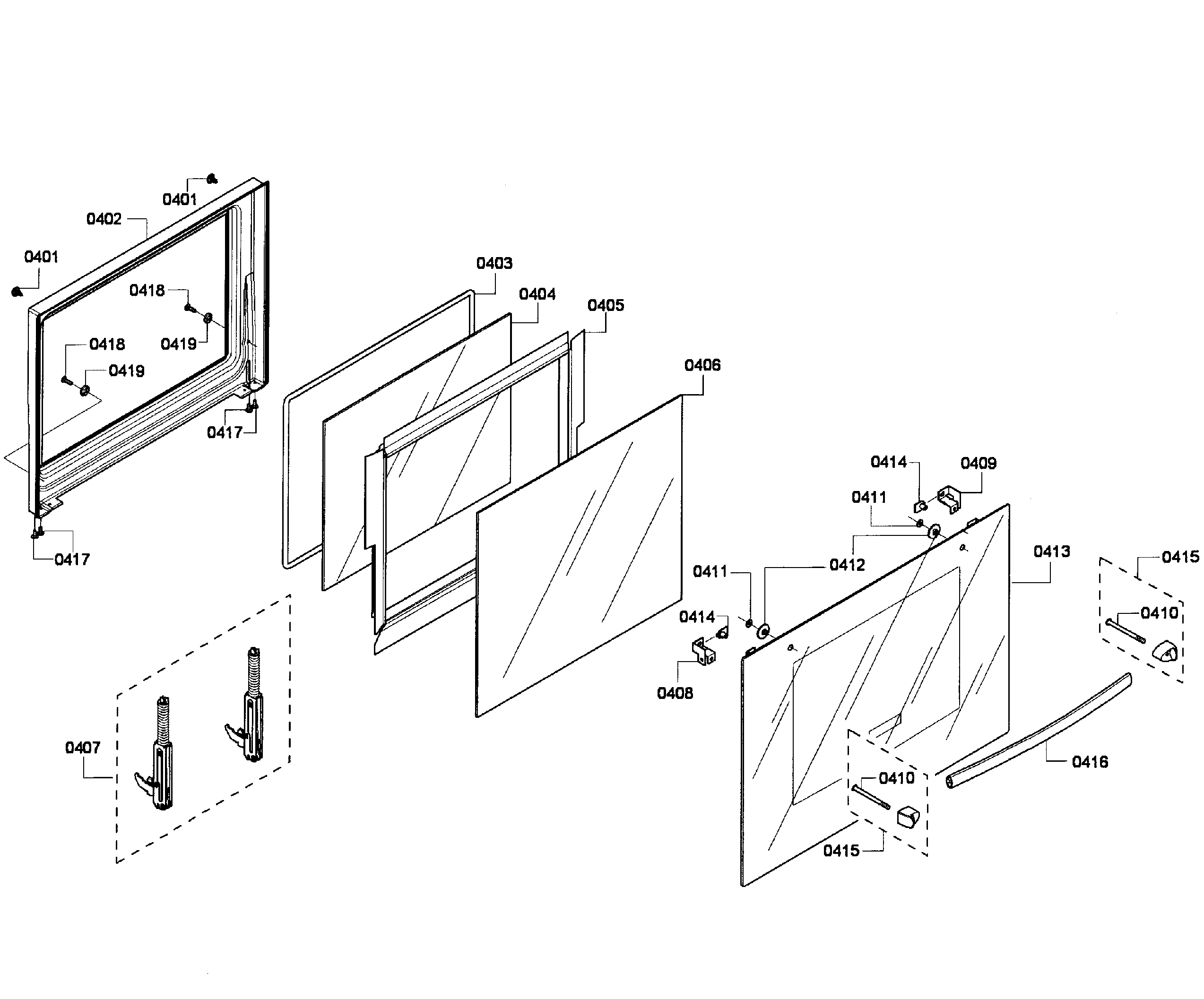 Bosch HBL3360UC/07 door assy diagram