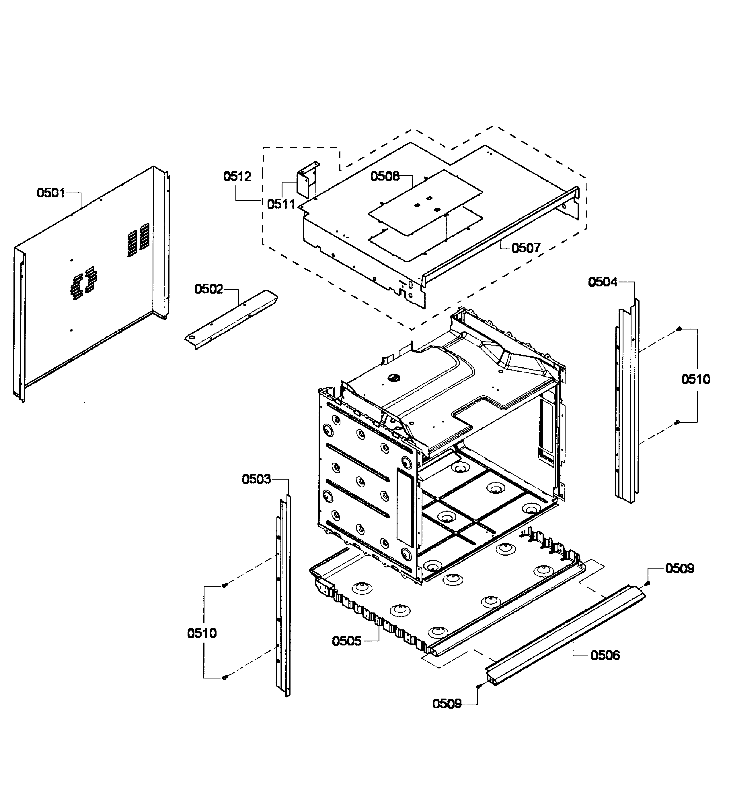 Bosch HBL3360UC/07 cabinet assy diagram