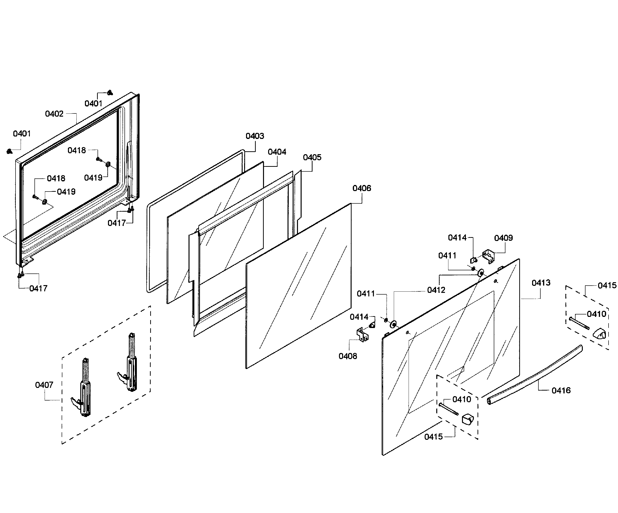 Bosch HBL3360UC/08 door assy diagram
