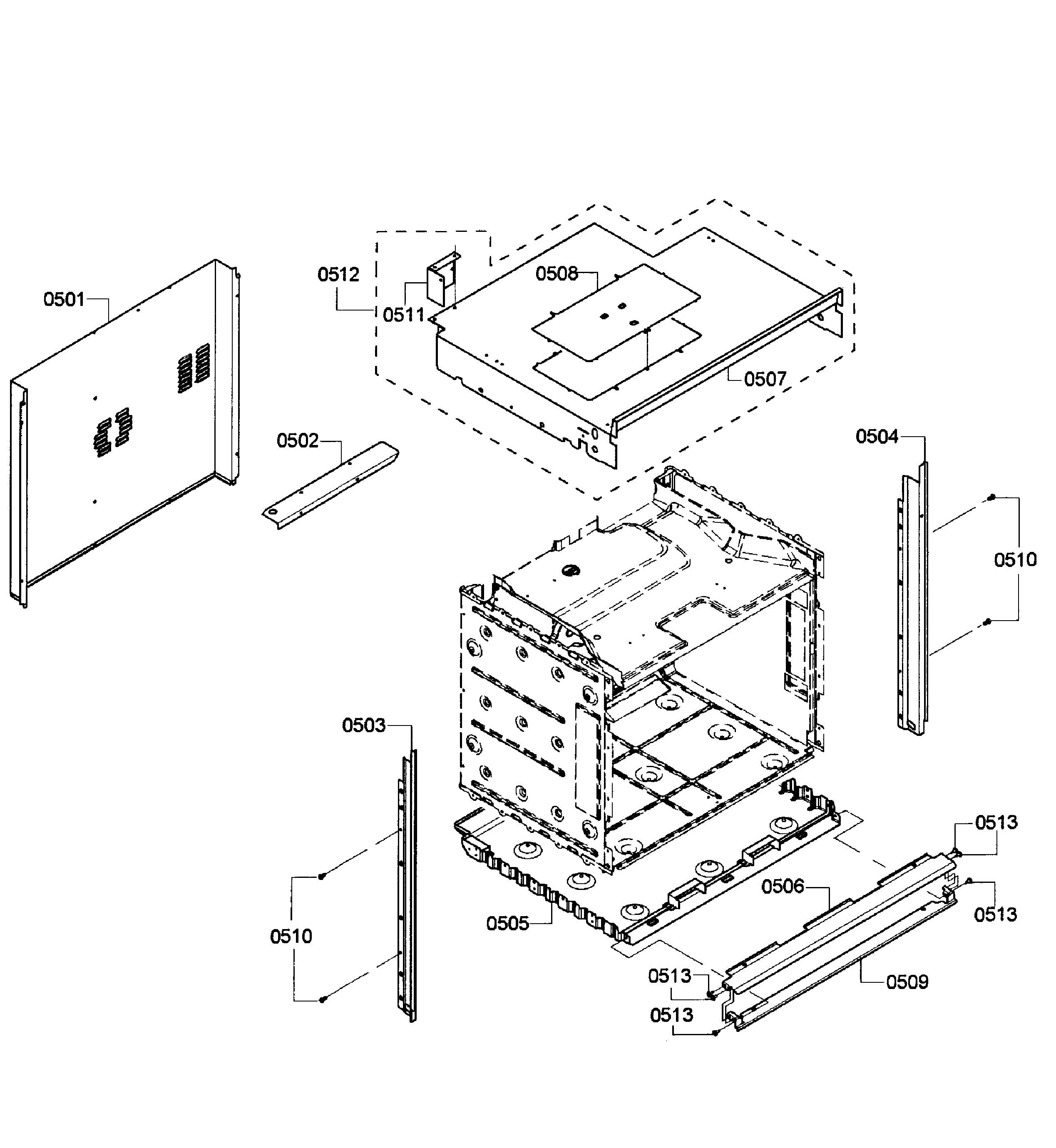 Bosch HBL3360UC/08 cabinet assy diagram